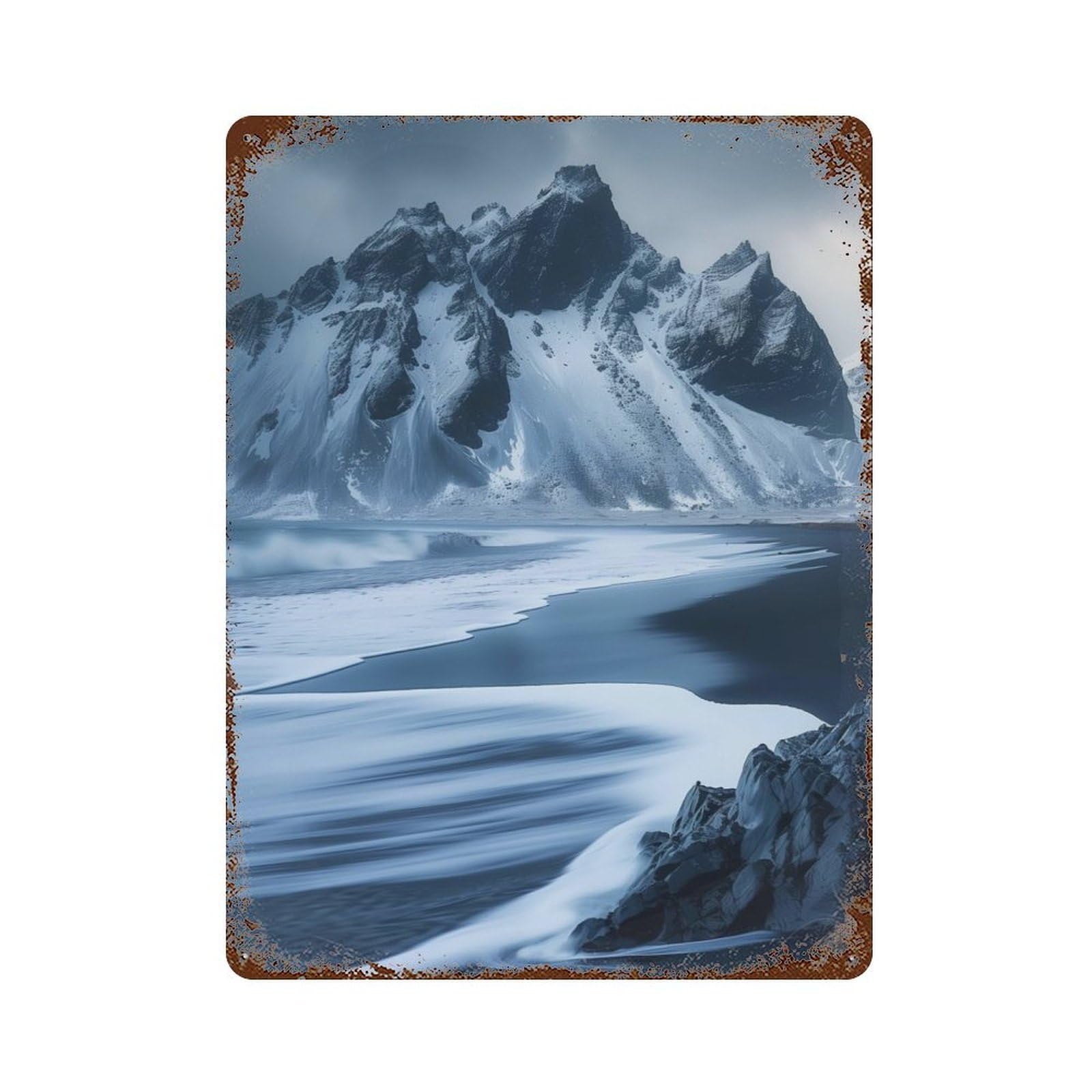 Icelandic at Stokksnes Vintage Rust Metal Sign 15.7"x11.8", Classic Wall Plaque for Basement, Hobby Room And Garage Decor
