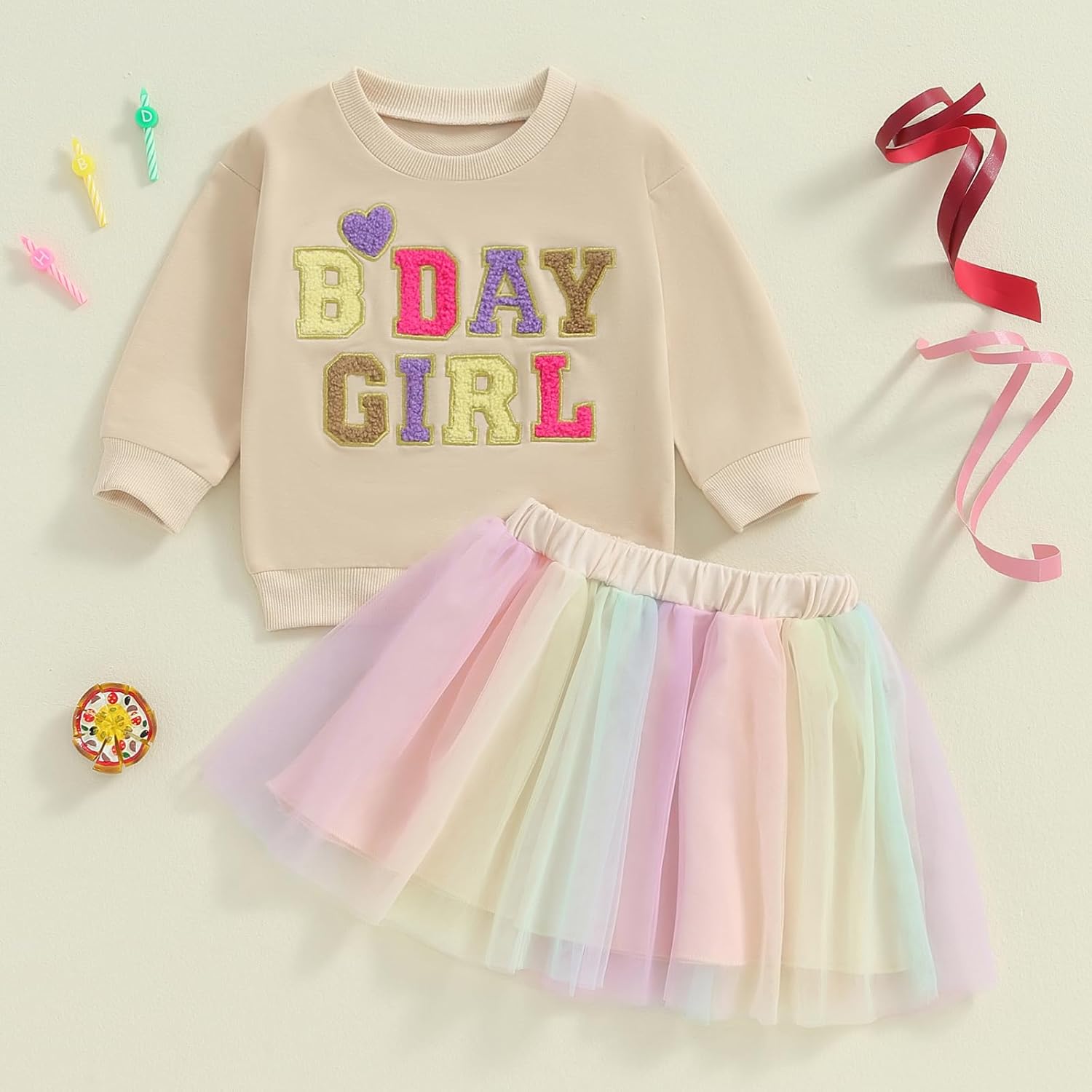 Toddler Baby Girl Birthday Outfit 1 2 3 4 5 6 Year Old Sweatshirt Shirt Tutu Skirts Infant Little Girls Dress - Image 2