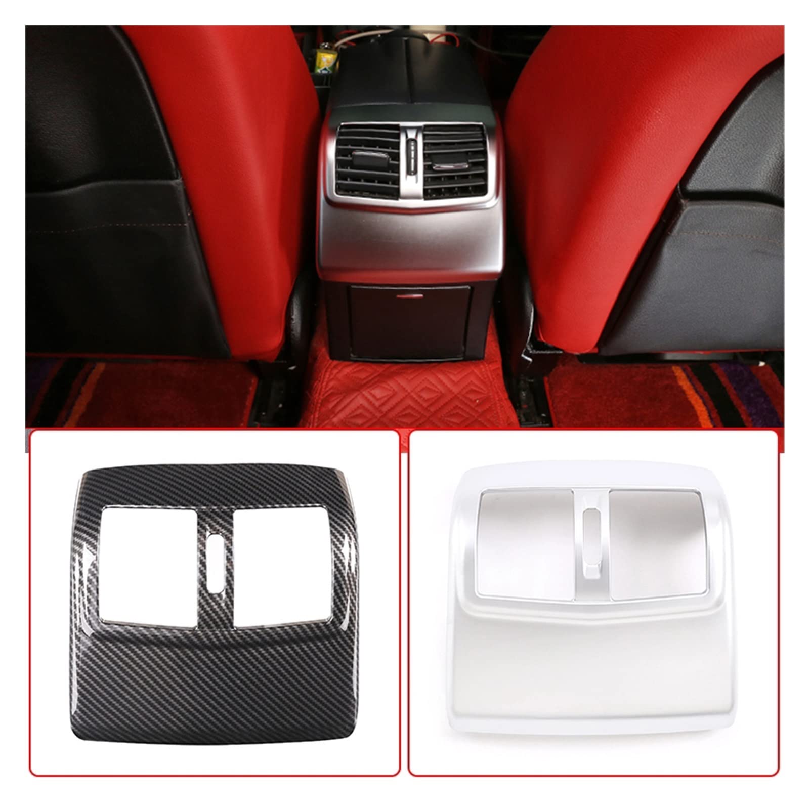 YINGO Kompatybilny z klasą MERCEDES BENZ W212 2012-2015 ABS. Klimatyzacja samochodu z włókna węglowego AC. Akcesoria do wykończenia osłony(Matte silver)