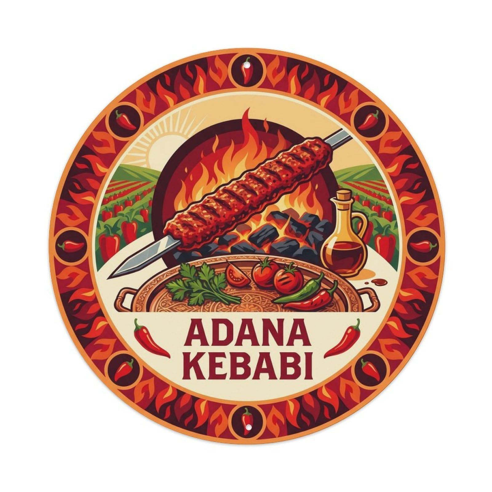 Adana Kebab Culture Food Travel Vintage Cuisine Metal Tin Sign