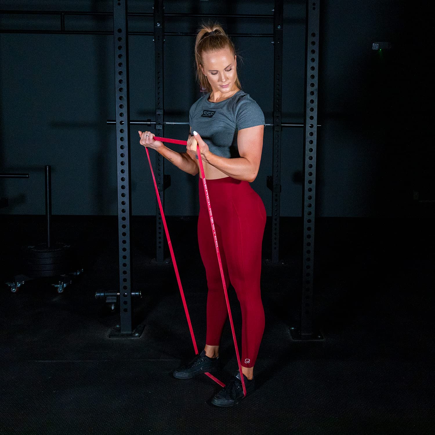 Grave acero 41 "asistido pull-up banda | elásticas de resistencia para Crossfit, estiramiento, levantamiento de potencia, gimnasia y entrenamiento de resistencia (juegos) de banda única pull-up y banda Starter Guía electrónica incluido, Rojo, azul | Paque