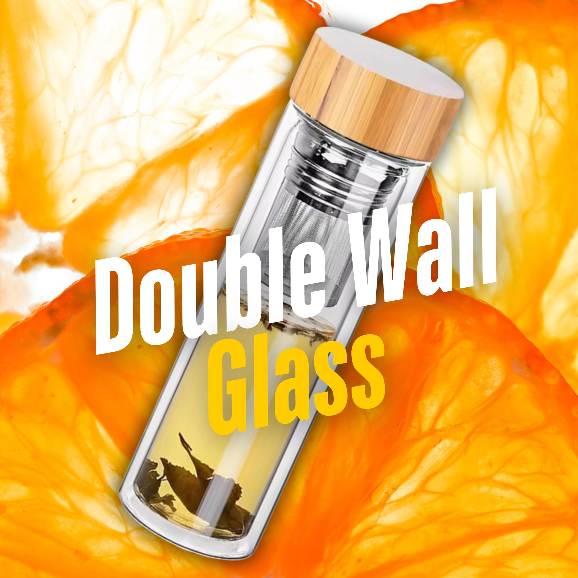 Filtered Blend Glass Water Bottle with Tea Infuser thumbnail 2