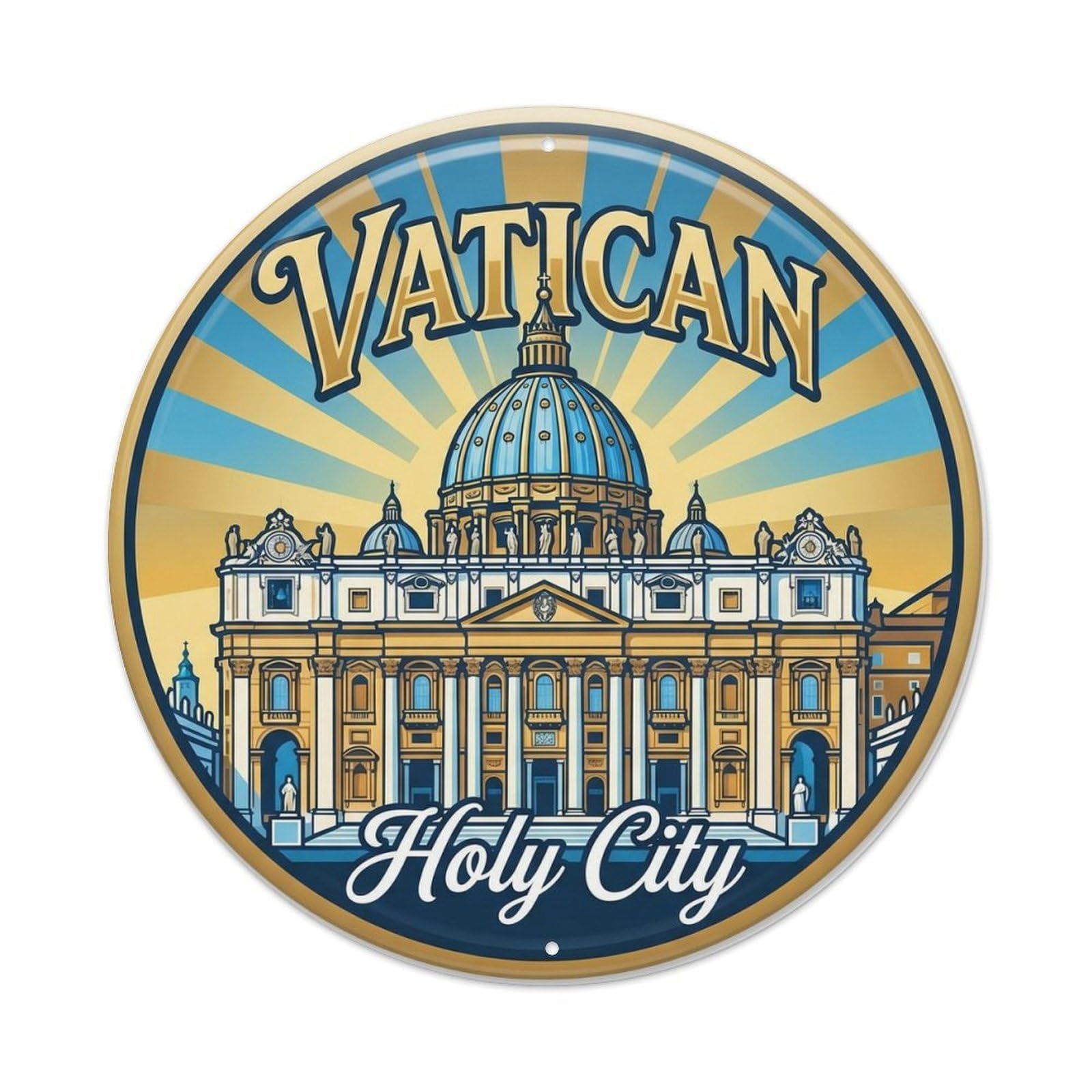 Fqnyr Style Vintage Travel Vatican Basilica Italy 1 Metal Tin Sign