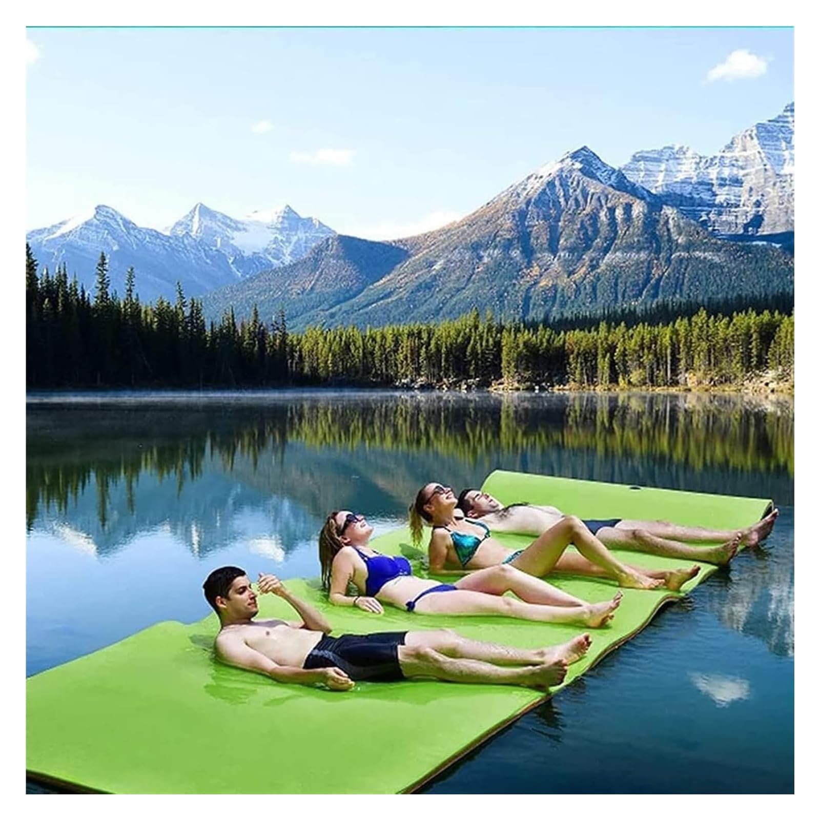 Esterilla de Agua Flotante, Alfombra Flotante, Espuma for Playa, océano, Lago, Isla Flotante Enrollable for recreación acuática y relajación(170X60x3.3cm)