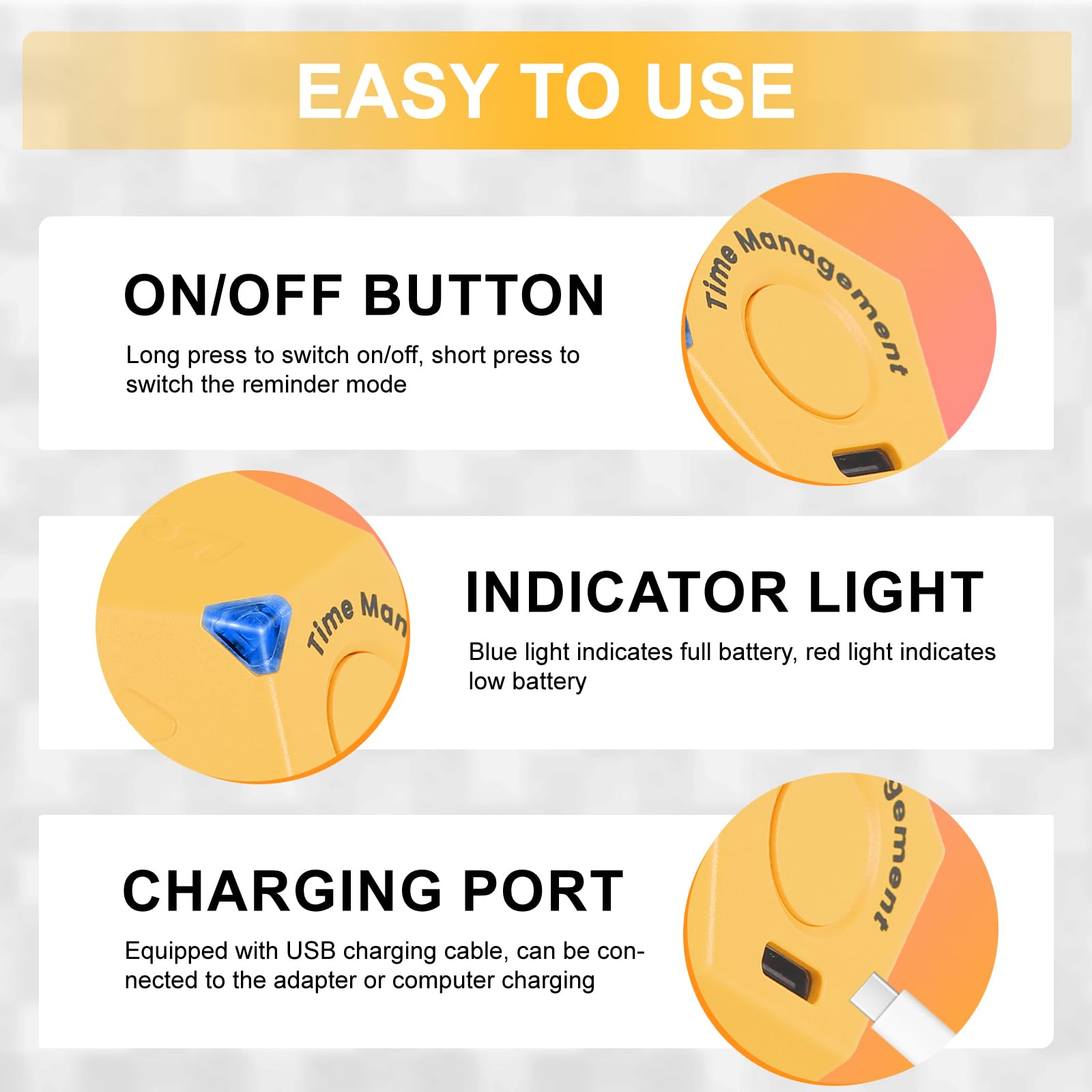Timer Cubo Pomodoro Ricaricabile - 12 Tempi Preimpostati Con Vibrazione Per Studio E Cucina - Foto 11