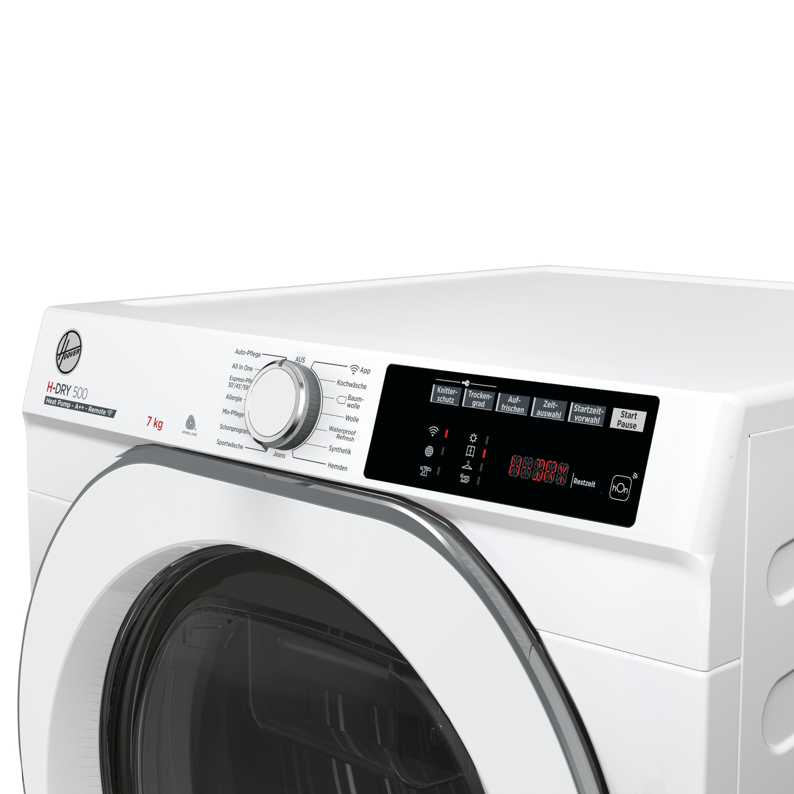 Hoover H-DRY 500 ND4 H7A2TCE-84 Wärmepumpentrockner / 7 kg/WiFi + Bluetooth/AquaVision-Kondenswasserbehälter/Deutsche Bedienblende
