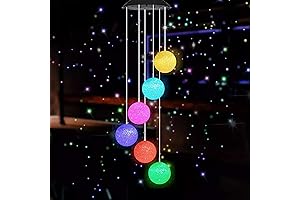 MorTime LED Solar Crystal Ball Wind Chime: Illuminating Ambiance for Outdoor Decor