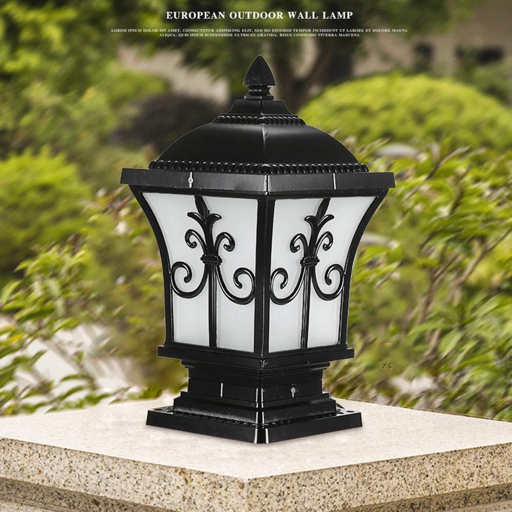 QUSYZD Europe Outdoor Pillar Lamp Waterproof Home Garden Lighting Fixtures Retro Patio Garden Villa Balcony Aluminum Column Lamp IP56 Landscape Courtyard Post Lantern E27,