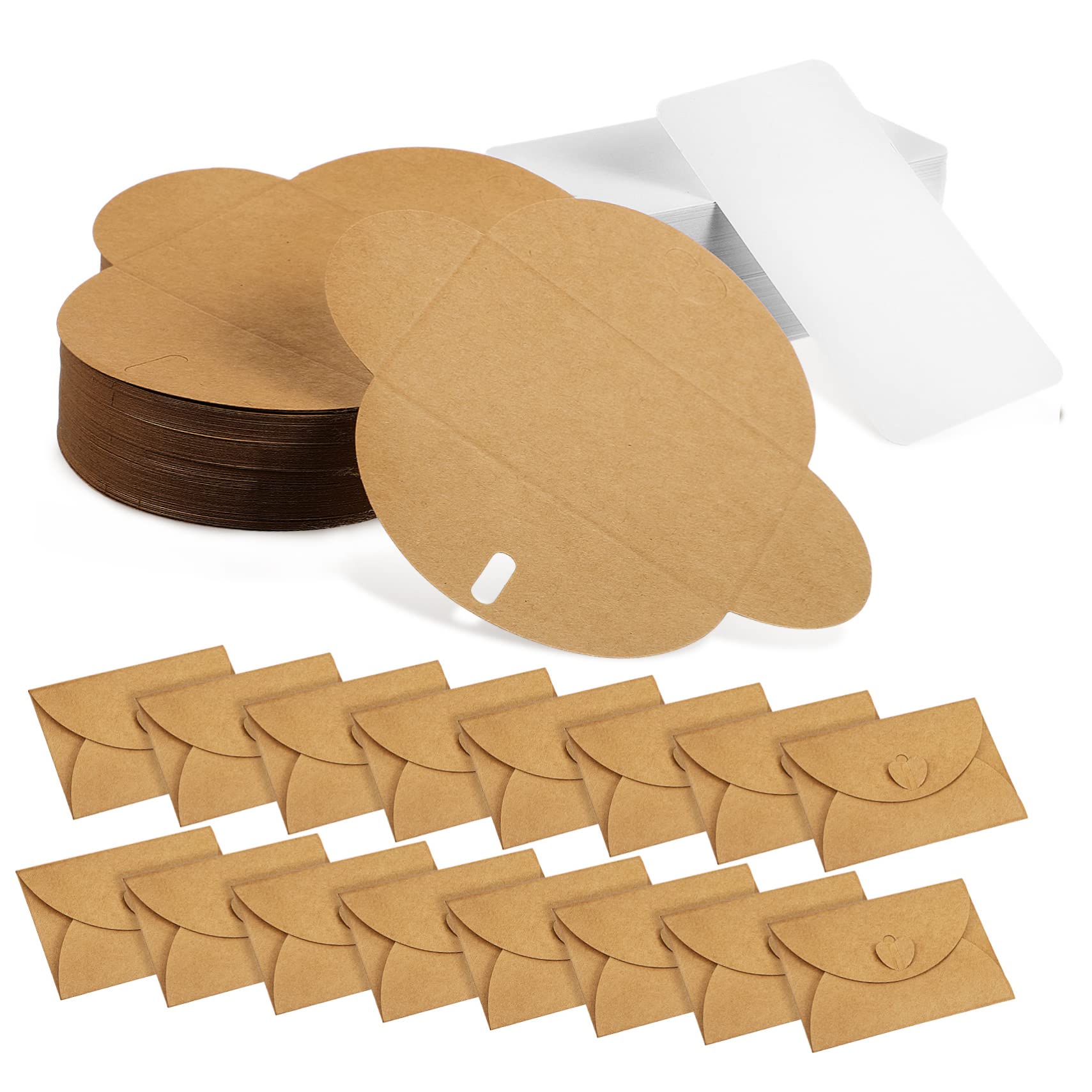 Ensemble de Cartes et Enveloppes Vierges Carrées 1 Set, Papier Kraft
