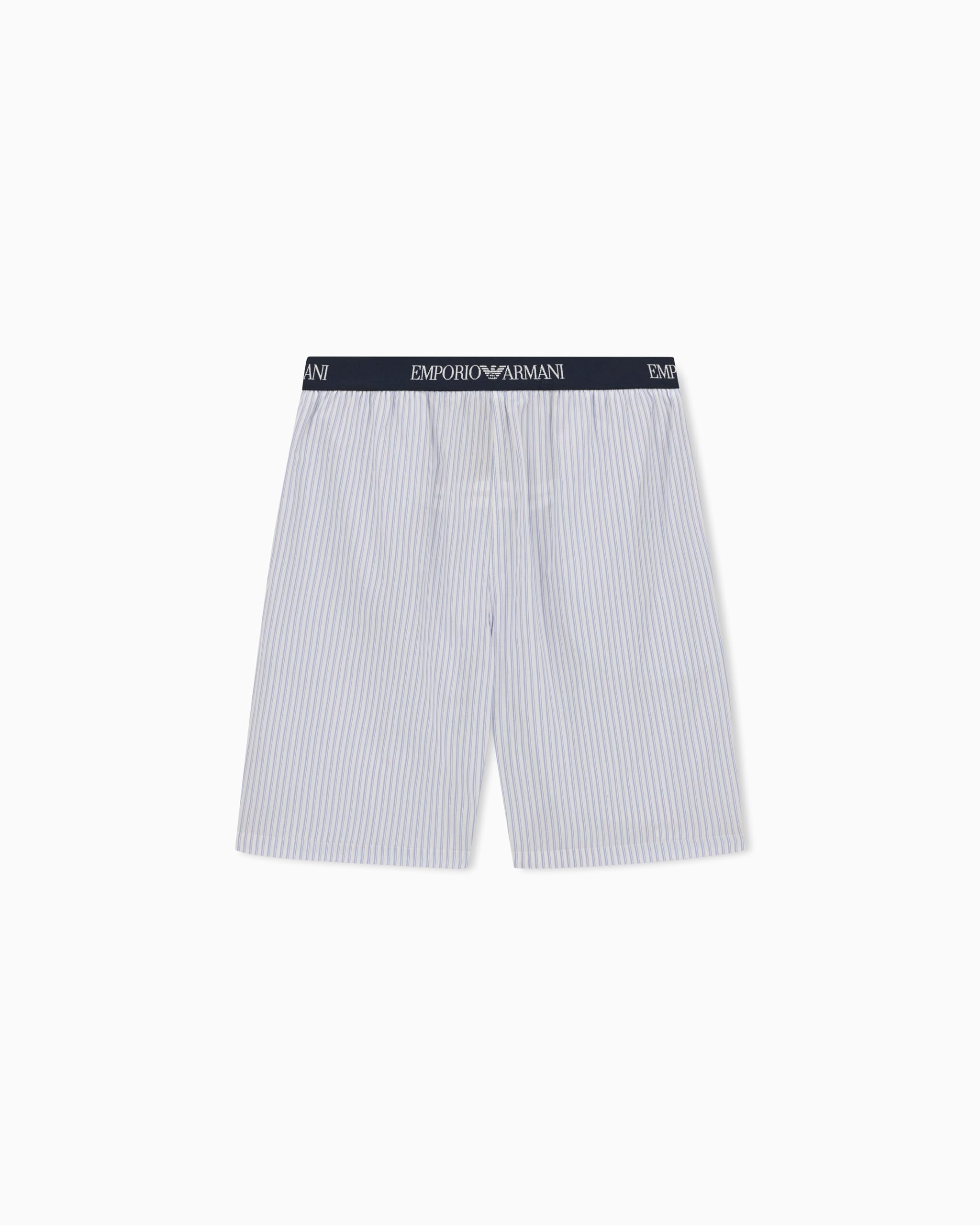 Emporio Armani MAN'S YARN DYED WOVEN SHORTS BLUE L