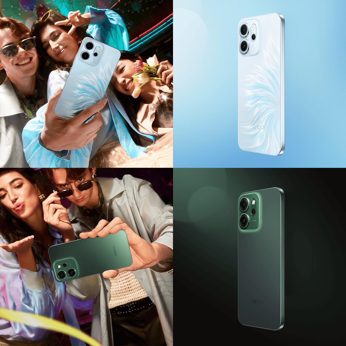 OPPO Reno14 5G – Smartphone Libre con IA, 8GB RAM + 256GB, Cámara Triple 50MP, Batería 6000mAh, Carga Rápida 45W, Pantalla AMOLED 120Hz, IP69, Dual SIM, Android, Versión Española - Luminous Green