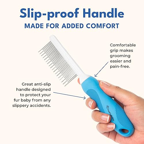 Miniatura 3 de Peine de aseo para cabello largo y rizado en perros y gatos - Cepillo desenredante superior para mascotas - Elimina y evita el pelo enmarañado -