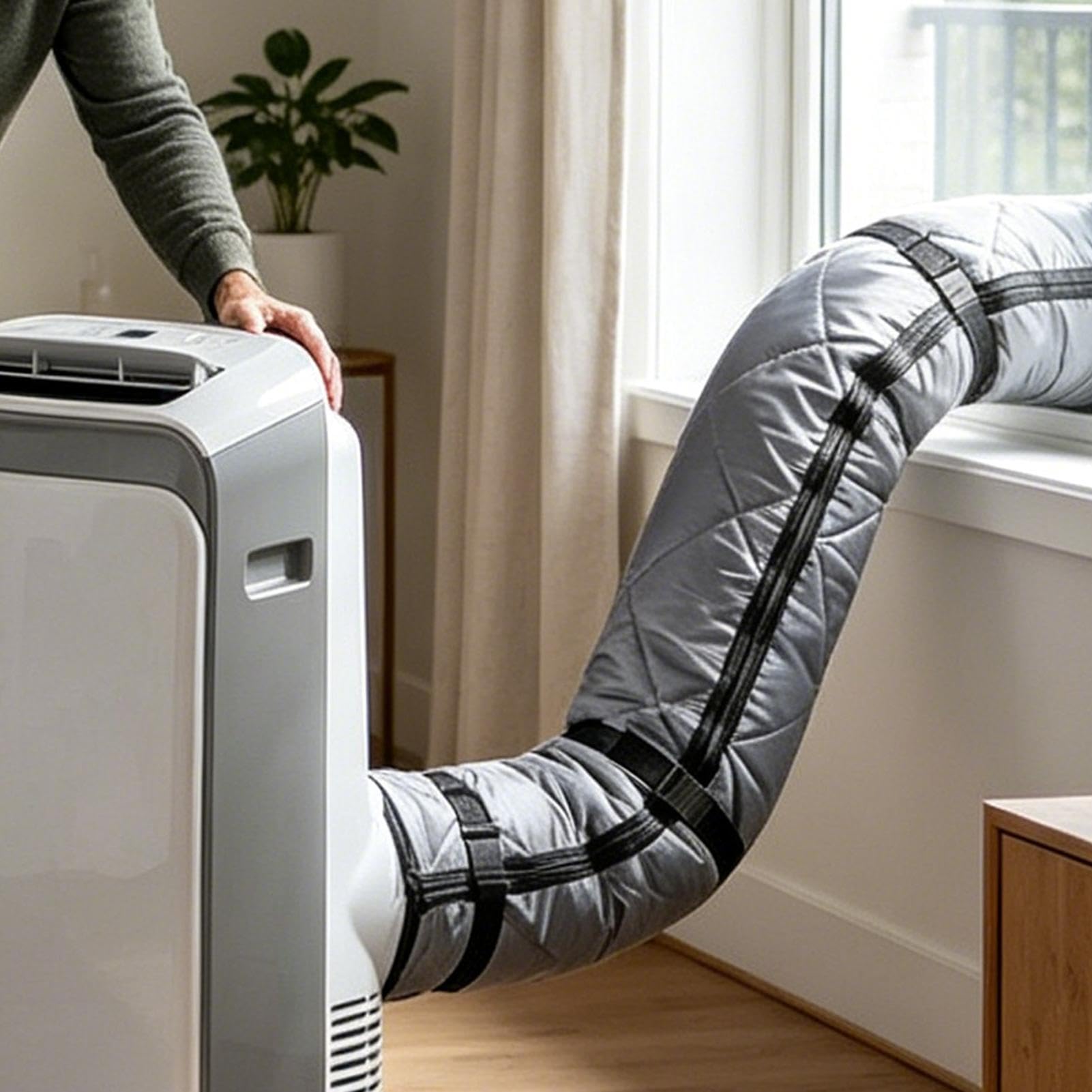 Portable Air Conditioner Hose Insulation Cover Kit | Air Conditioner Exhaust Hose Cover, Foldable Washable Duct Vent Accessories With 4 Adjustable Straps For Outdoor Indoor Home Hotel Dorm