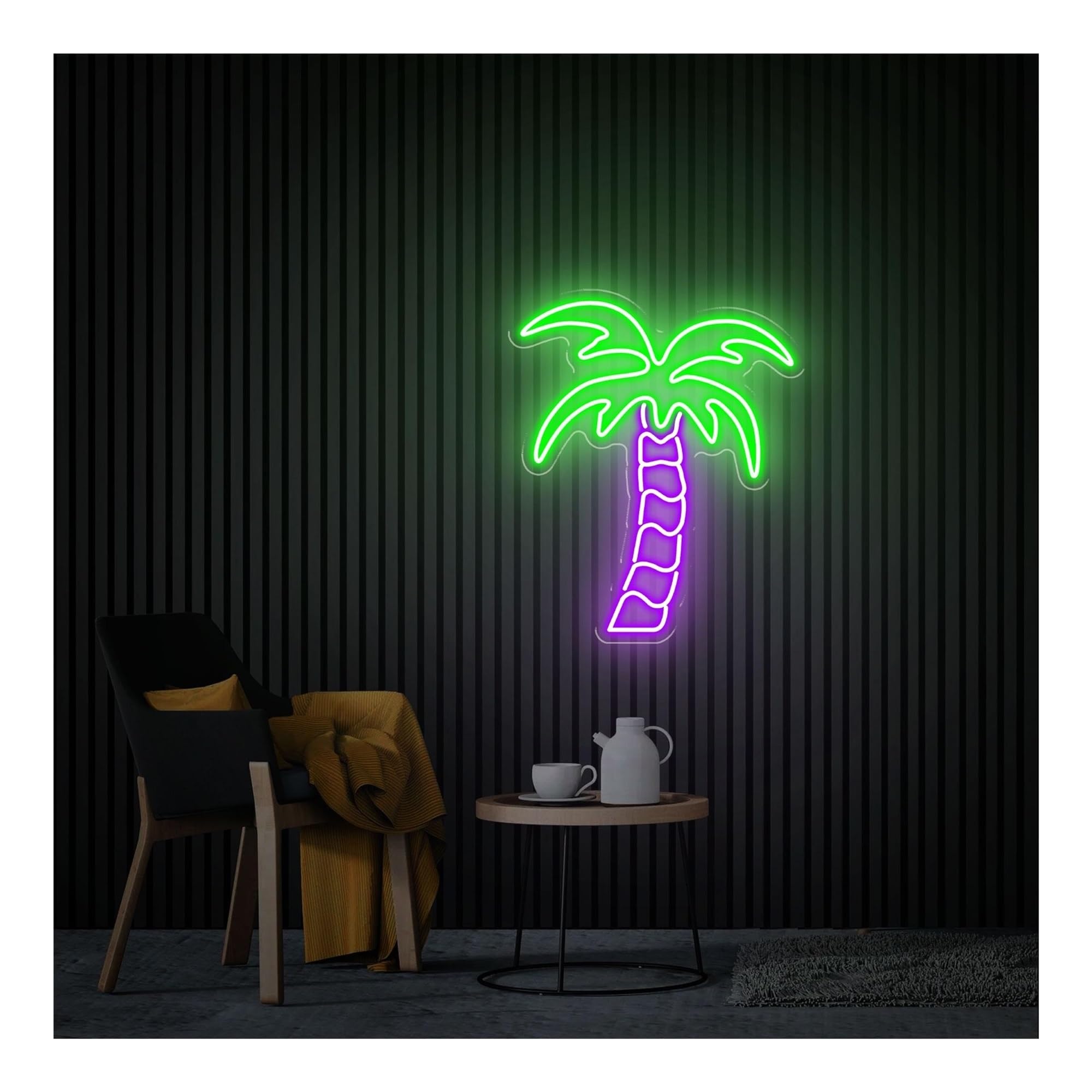 RONGCH Hanging Art Signs Palm Tree Neon Sign,Suitable for Living Room Wall Personalized Decor with Dimmable 42cmx50cm(E)
