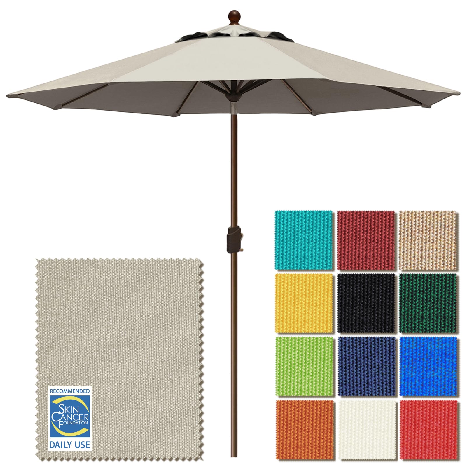 EliteShade USA 10-Year-Non-Fading 9Ft 3 Tiers Market Umbrella Patio Umbrella