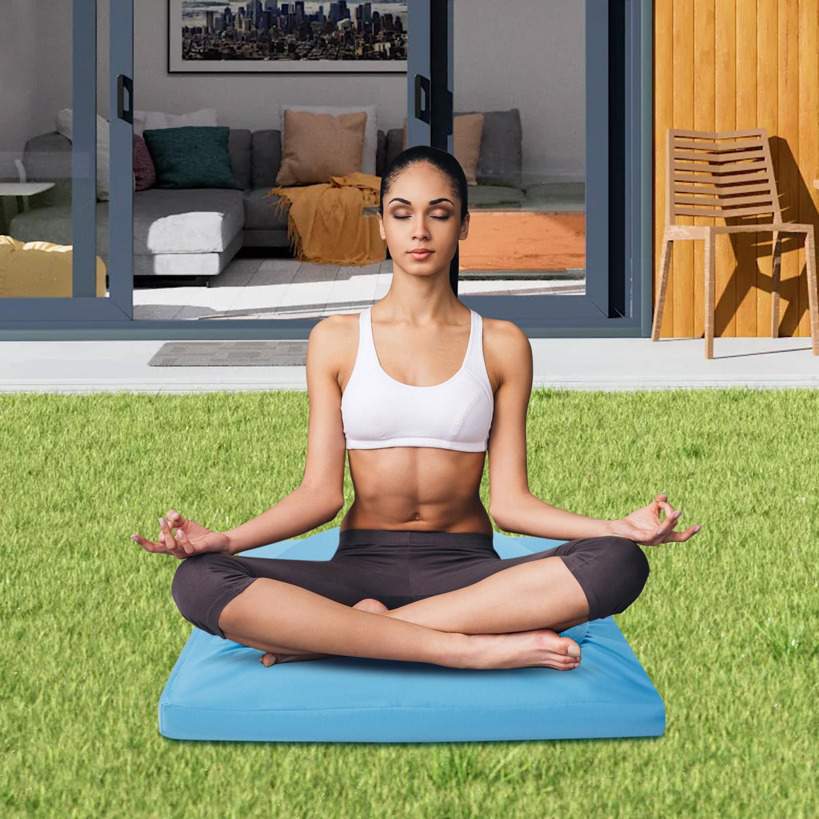 Cojín de meditación ergonómico con relleno de algodón, juego de 2 unidades