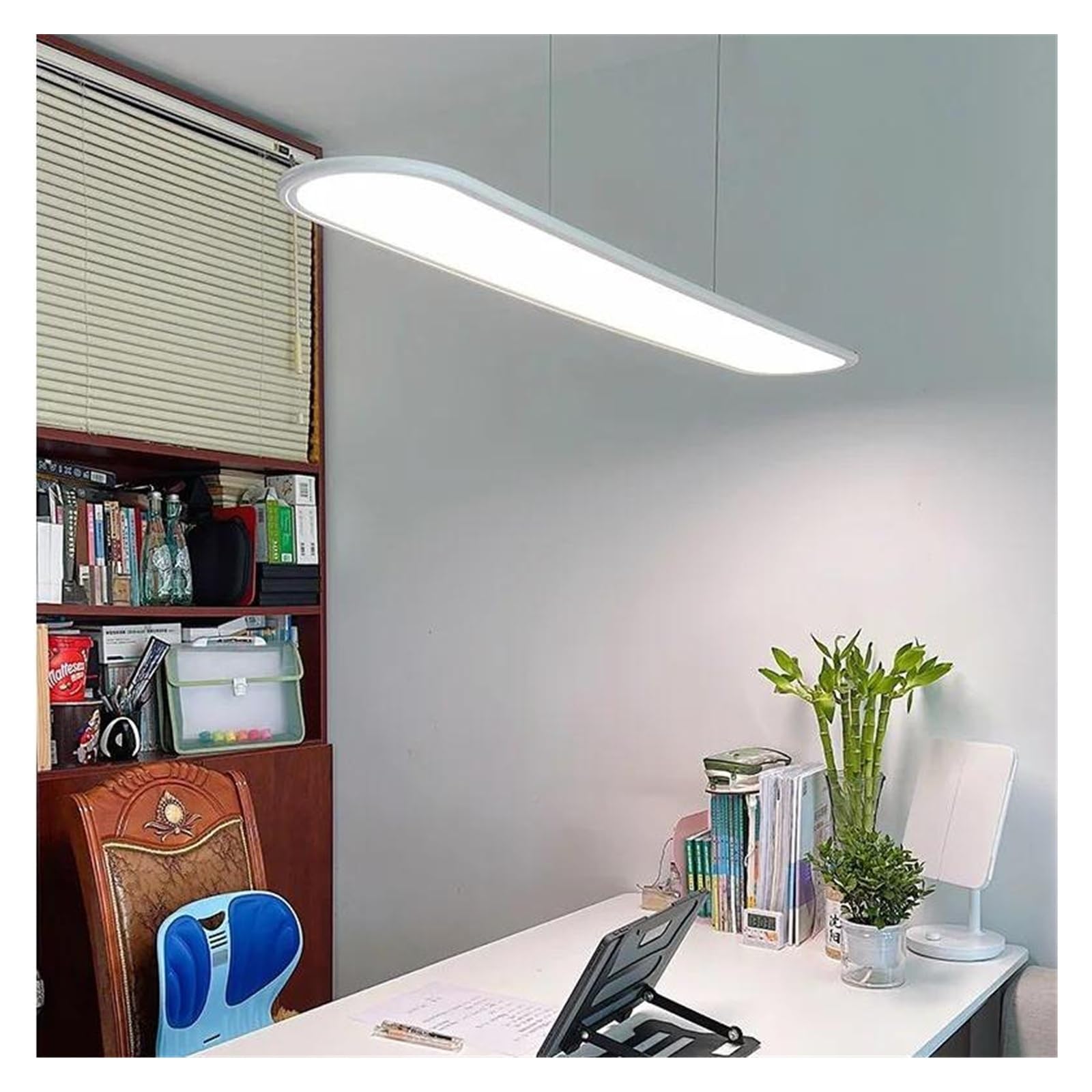 Genérico Lámparas for comedor, candelabros modernos, iluminación industrial, luces de isla for dormitorio, luz escritorio estudio, LED(Blanc,L100cm)