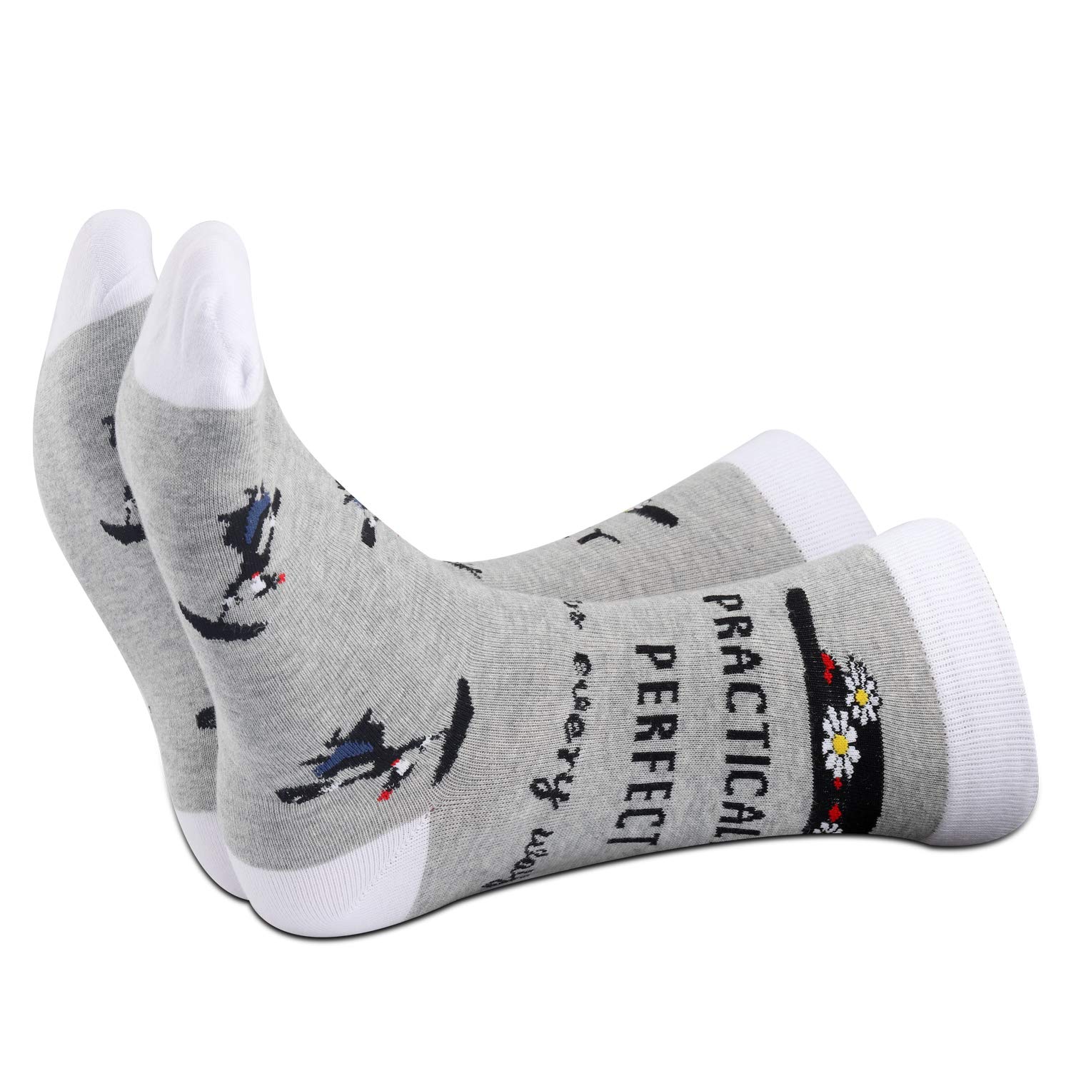 TSOTMO 2 Pairs Inspire Gift Practically Musical Socks For Lovers of Stage Play Novelty Crew Socks