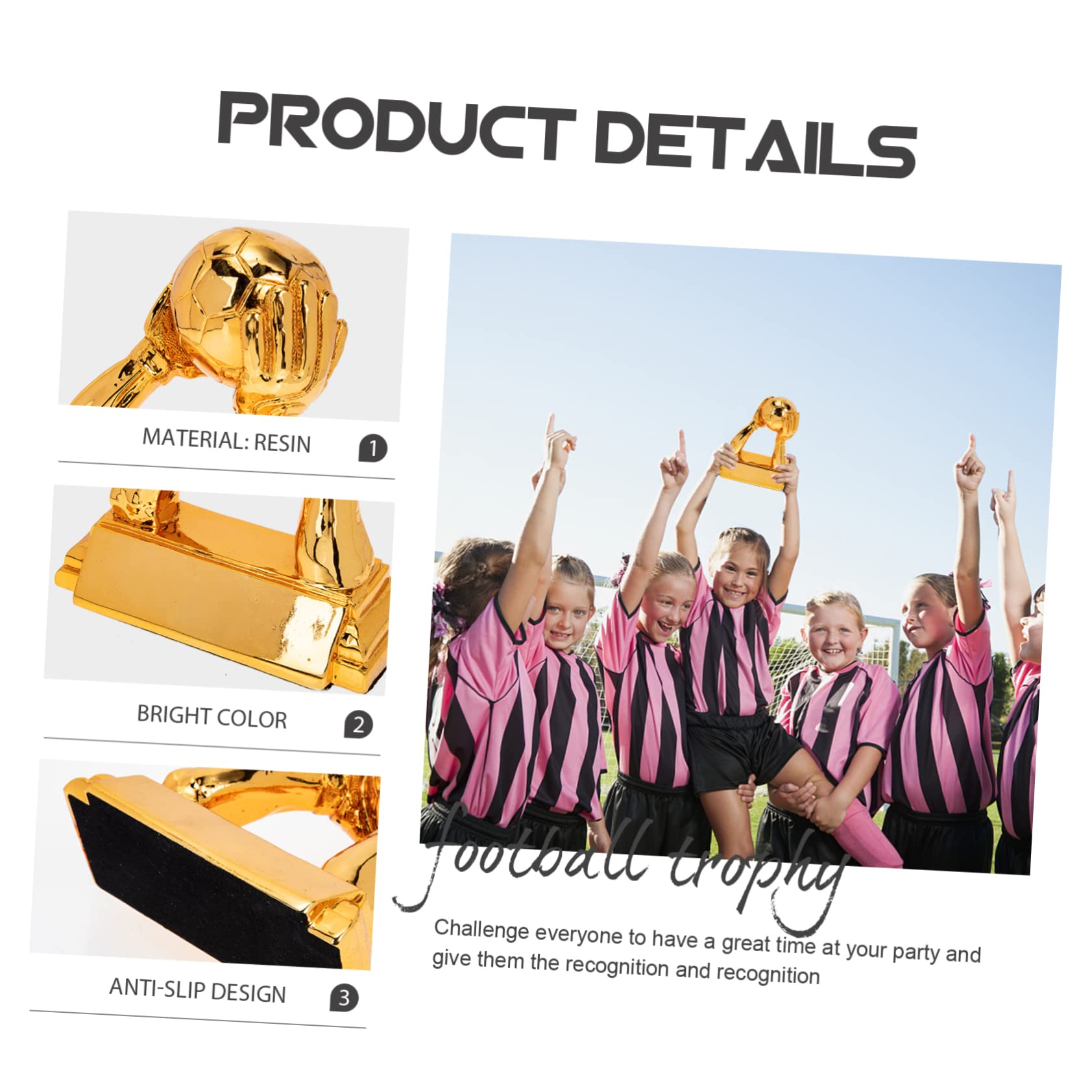 BESTonZON Fußball Trophäe Resin Goldene Handschuh Auszeichnung Vielseitige Dekoration für Fußballwettbewerbe für Fans und Sammler Hochwertige Verarbeitung und Ansprechendes Design