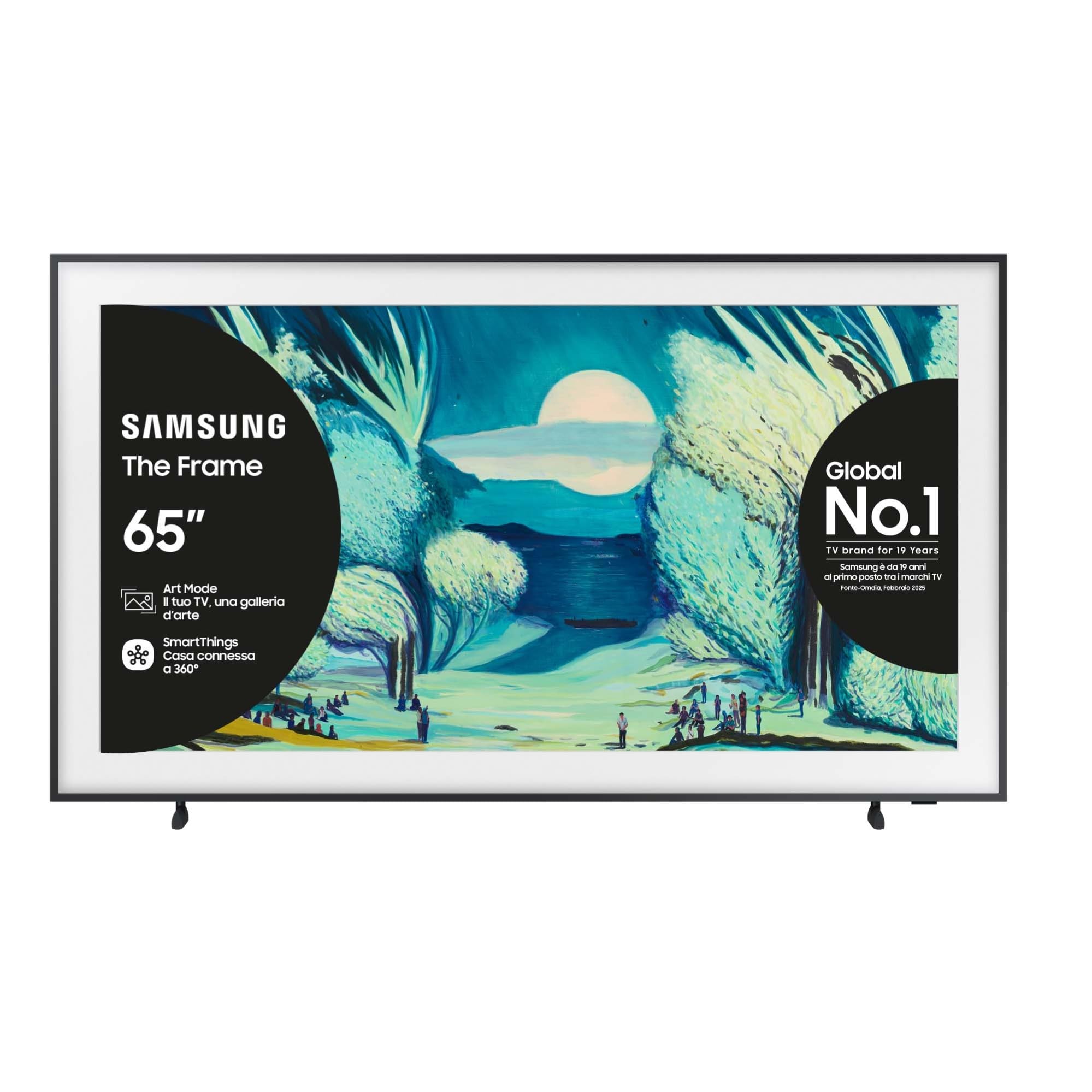 Samsung Smart TV 65'' QE65LS03FAUXZT QLED 4K, NQ4 AI Gen2 Processor, 4K AI Upscaling, Art Mode, Matte Display, Dolby Atmos & OTS Lite, Modern Frame Design, 2025