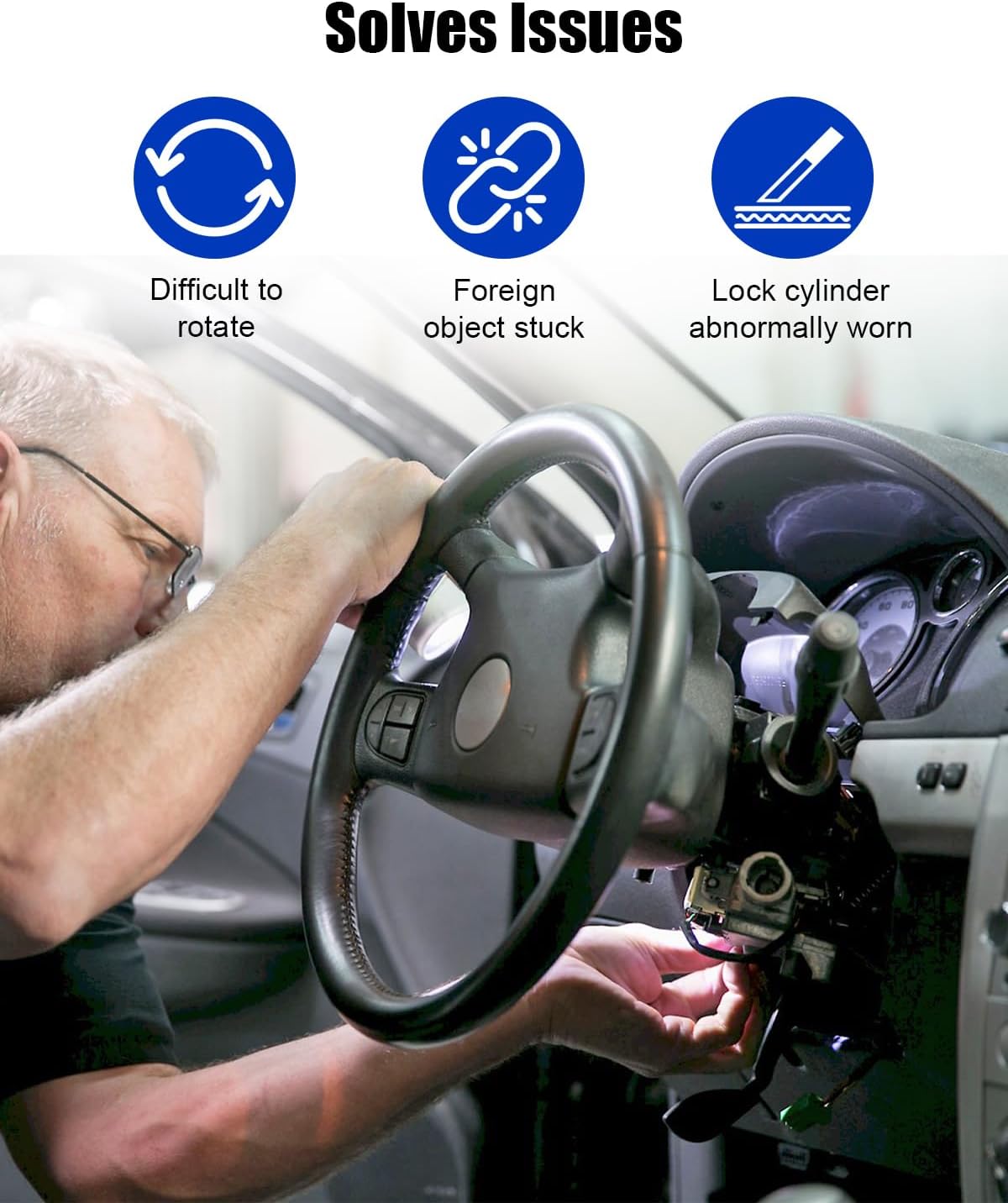 81905-F2230 Ignition Lock Switch Assembly with Door Lock Cylinder & Keys Fit for 2017 2018 2019 2020 Hyundai Elantra, Replace 81905F2230