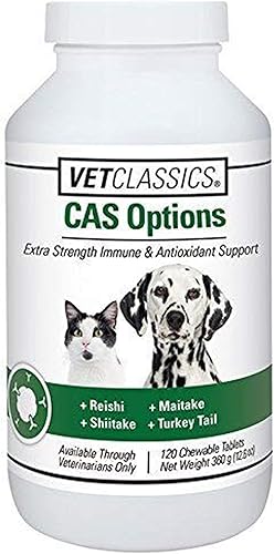 Vet Classics CAS Options Soporte inmunológico de fuerza extra para perros gatos Suplemento de salud para mascotas Cuidado antioxidante para perros