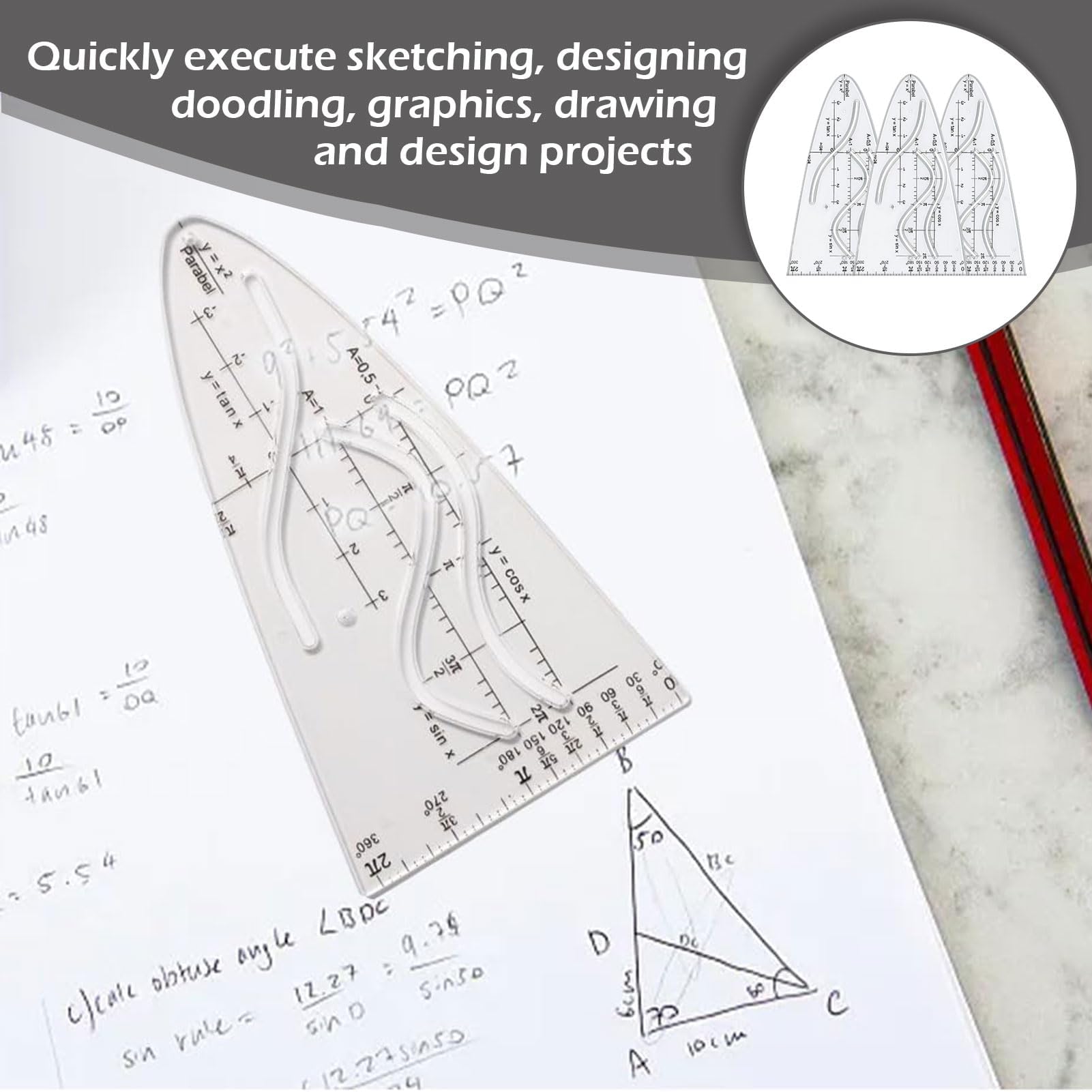 6 Stück Parabelschablone Mathe, Kurvenschablone, Geodreieck Grundschule, Normalparabel Schablone, Parabel Zeichenschablone, Schablone Einheitsparabel, Parabel Lineal, für Studenten Büro Designer 6 Stück Parabelschablone Mathe, Kurvenschablone, Geodreieck Grundschule, Normalparabel Schablone, Parabel Zeichenschablone, Schablone Einheitsparabel, Parabel Lineal, für Studenten Büro Designer
