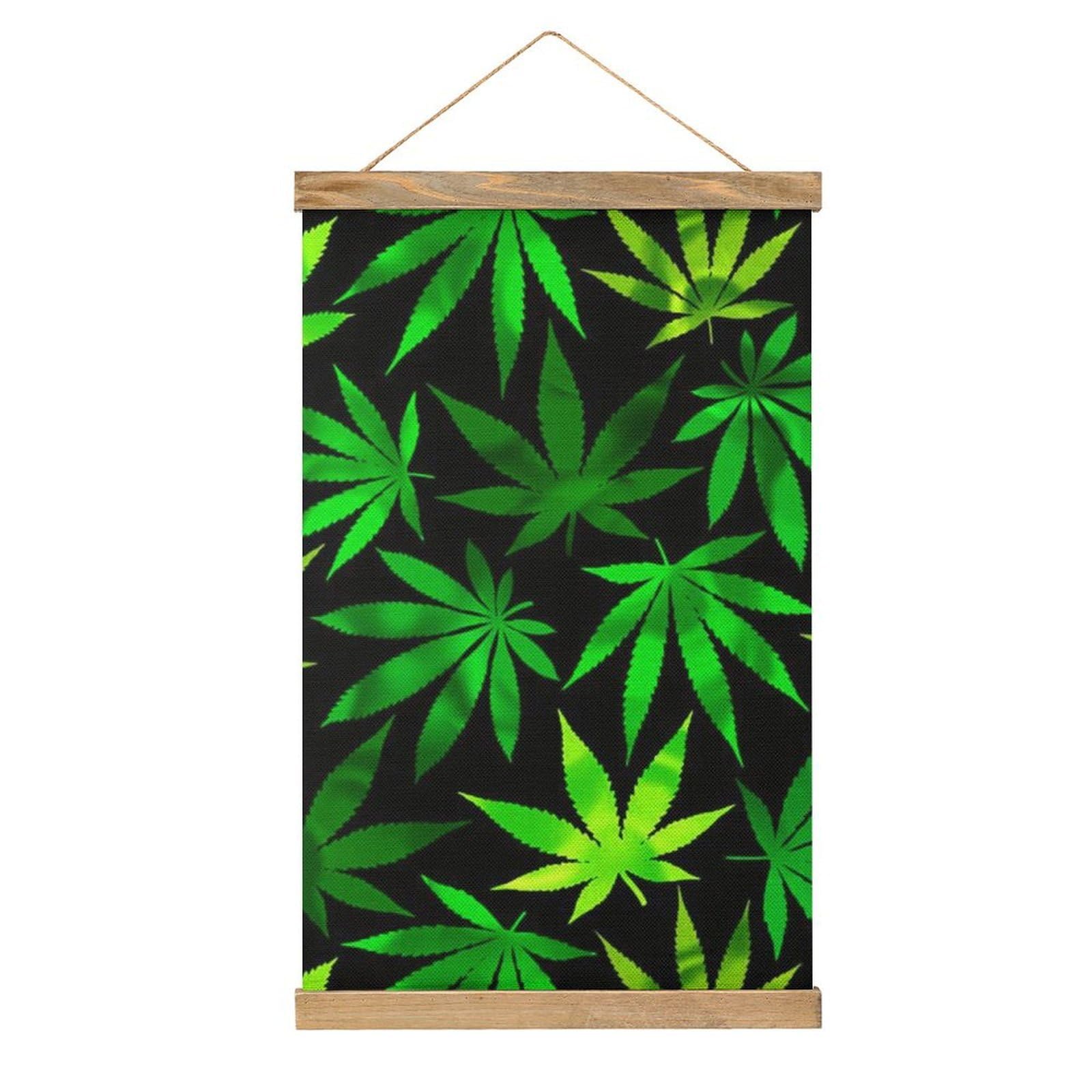 CGSBNGHA Weed Leaf Wall Art Prints Linen Hanging Painting Scroll Paintings Pictures Decor for Home