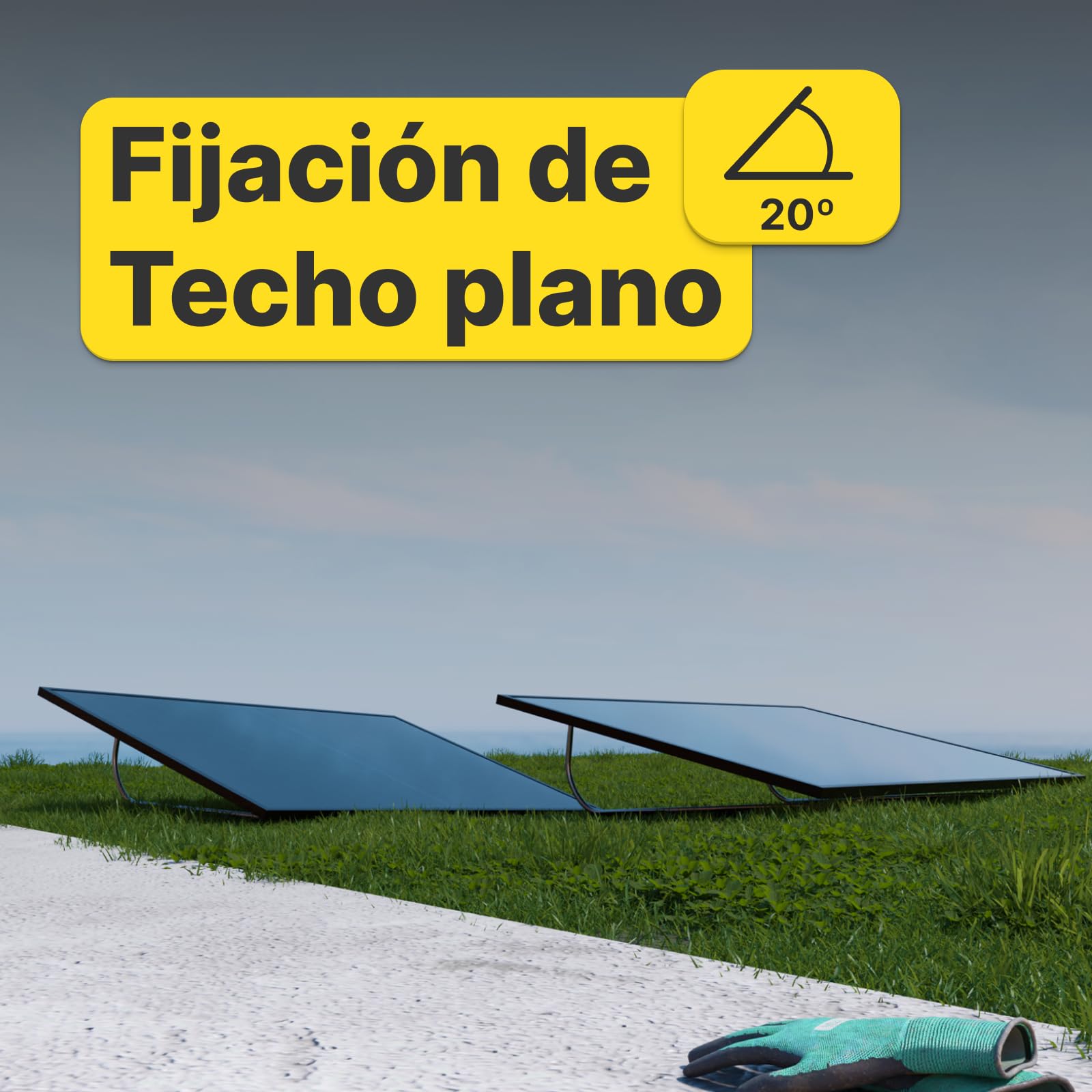 Robinsun® Kit solar Performance 800 Flat | 2x 470 Wp Panel solar Aiko 2P + Microinversor Tsun 800W + 2x Fijación + Cable 3m + Fijación para microinversor