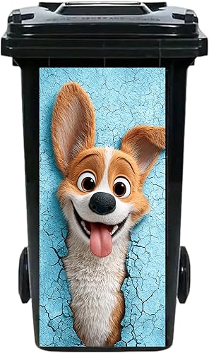 Nuxovilar Garbage Pail Stickers, PVC, 14.57x32.28 inches, Funny Dog Pattern - Ga