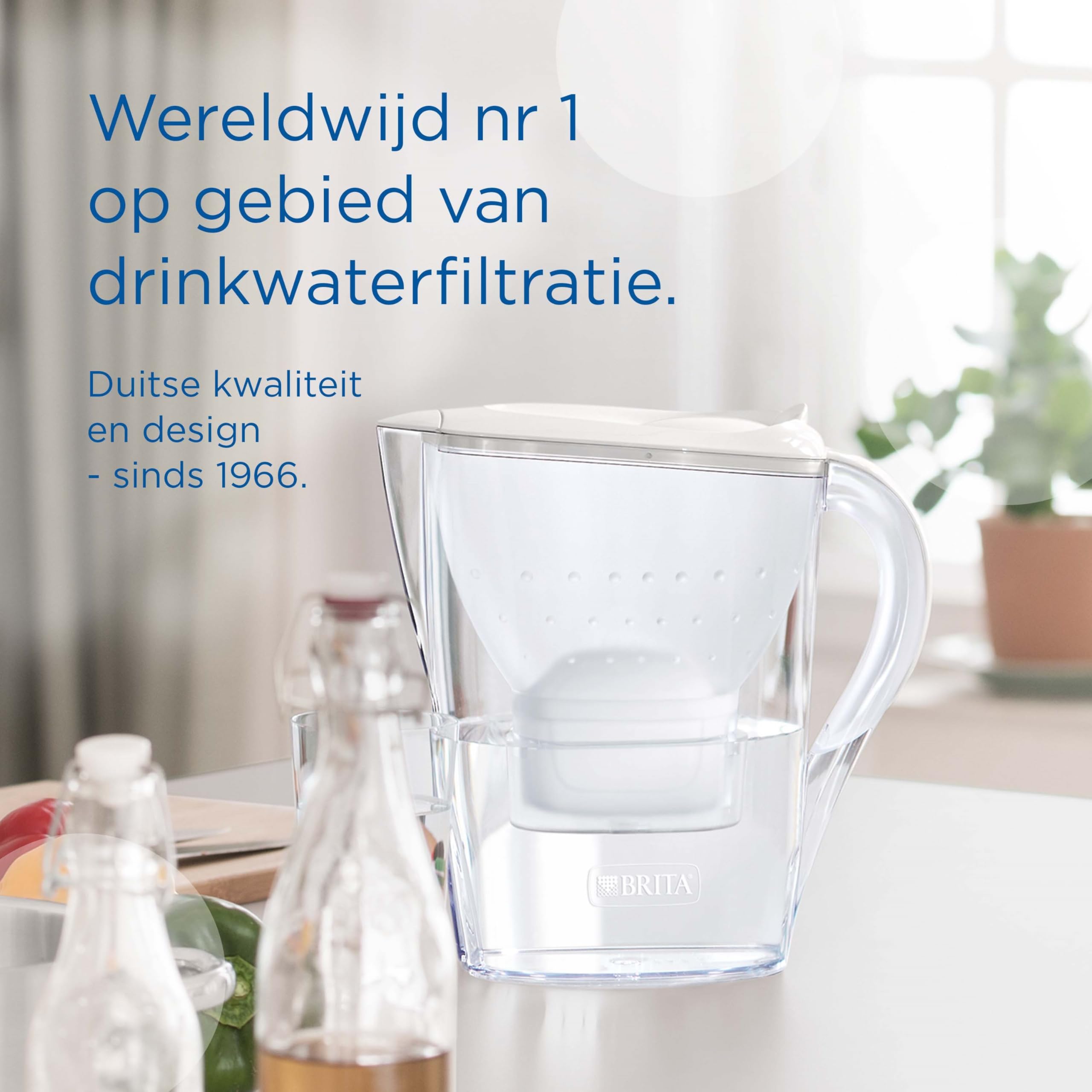 BRITA – dzbanek z filtrem do wody – Marella Cool – biały – 2,4 l + 6 wkładów z filtrem do wody MAXTRA Pro ALL-IN-ONE – dodatkowe opakowanie