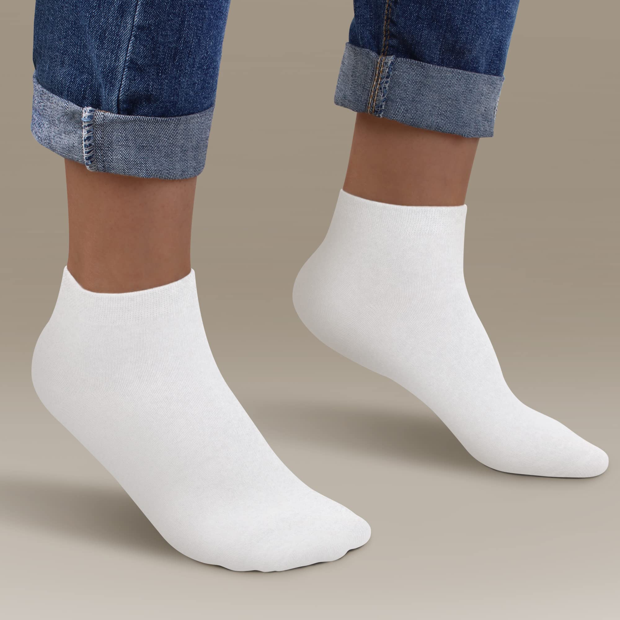 L&K-II 12 pares de calcetines deportivos para mujer/hombre calcetines cortos footlings calcetines deportivos de algodón transpirable lisos en