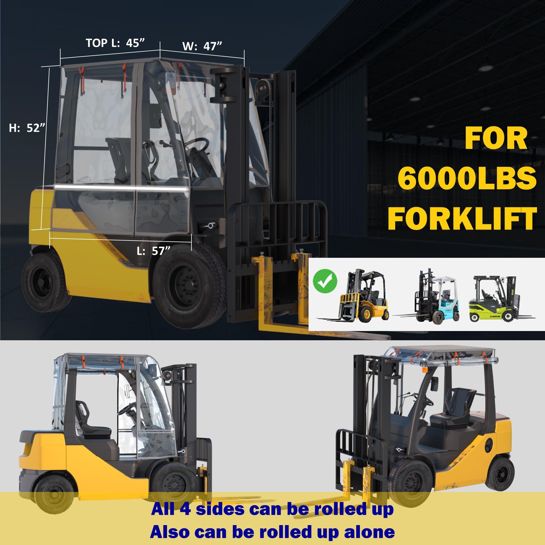 Forklift Cover - All Weather, Waterproof Protection -6