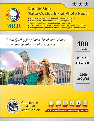 Papel fotográfico de doble cara con revestimiento mate para inyección de tinta 100 hojas 85 x 110in 1058ozm2 disponible en Yaxa Colombia