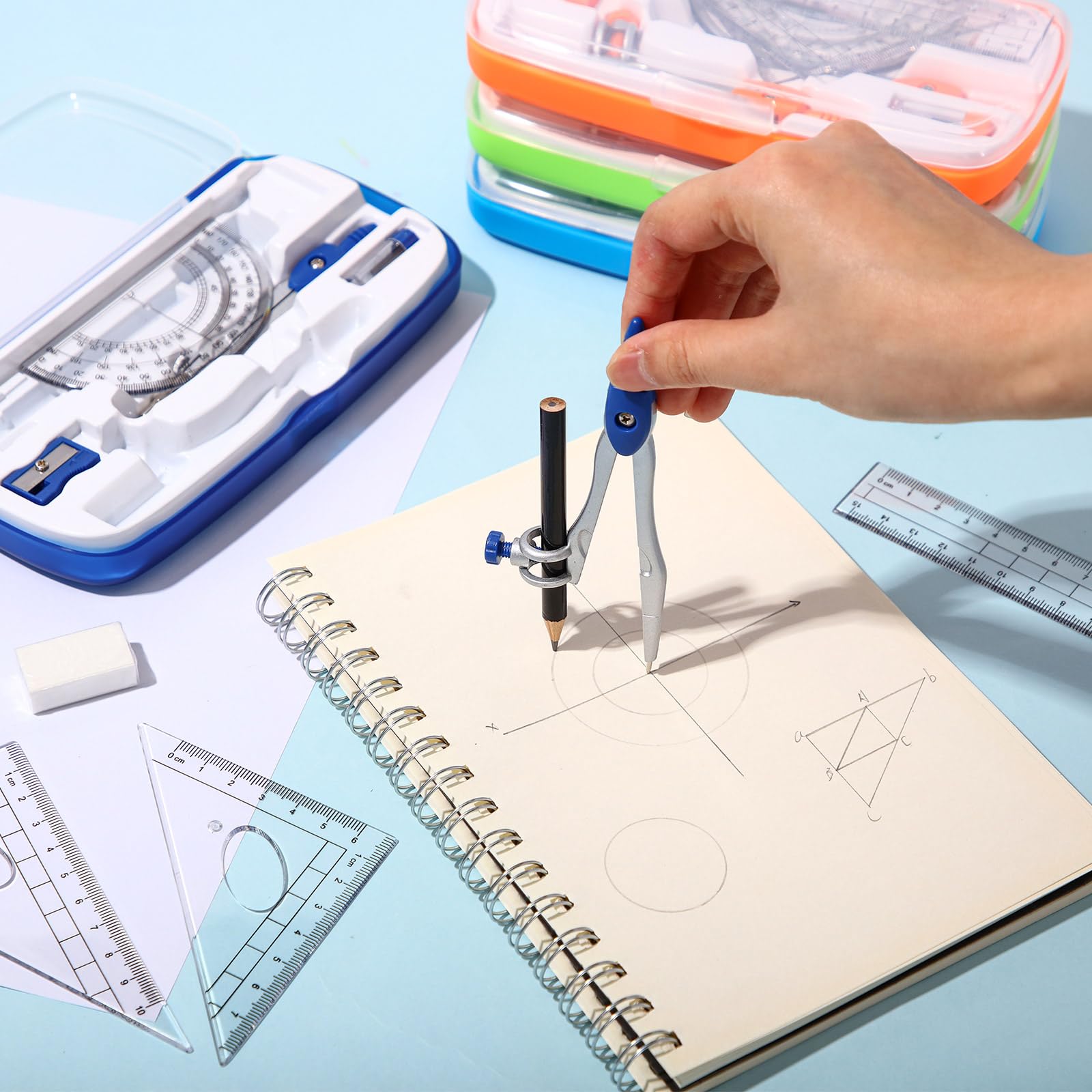 Zonon 36 set matematica geometria kit, 10 pz compasso righelli goniometro