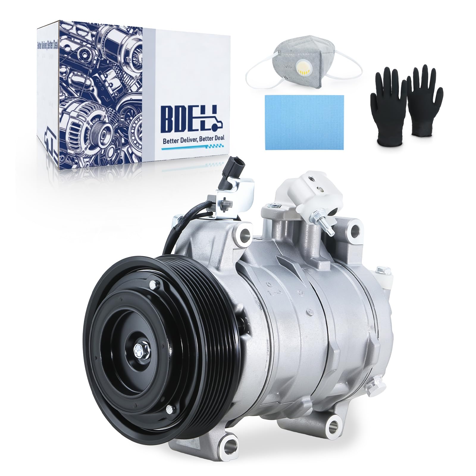 BDELI AC Compressor Compatible with 2013 2014 2015 2016 2017 Honda Accord 2.4L, 13 14 15 16 17 Air Conditioner Compressor with Clutch 7-Groove Pulley,