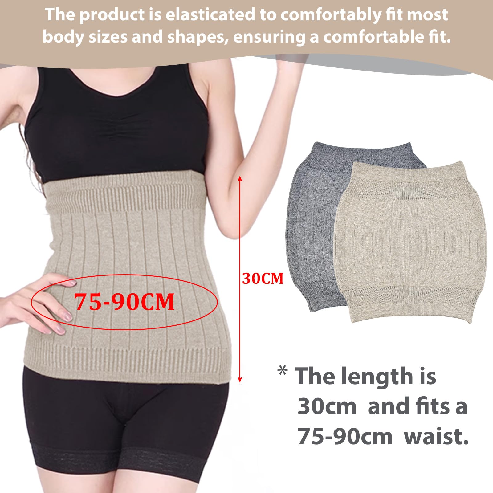 NAROSEBE Unisex Calentador de Cintura Faja Lumbar Calentador de Cintura de Cachemira Cinturón Lumbar Mujer Cinturón Invierno Calentado de Lana Cinturón de Punto