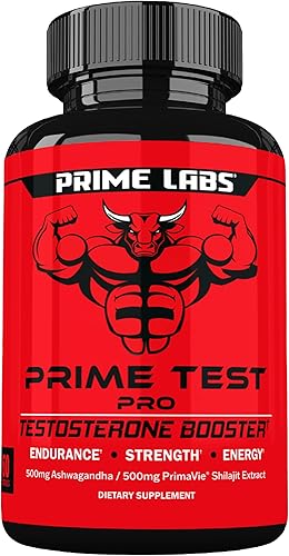 Prime Labs Prime Test Pro - Suplemento de testosterona para hombres - Prueba, vitalidad y refuerzo de energía - con Ashwagandha, extracto de