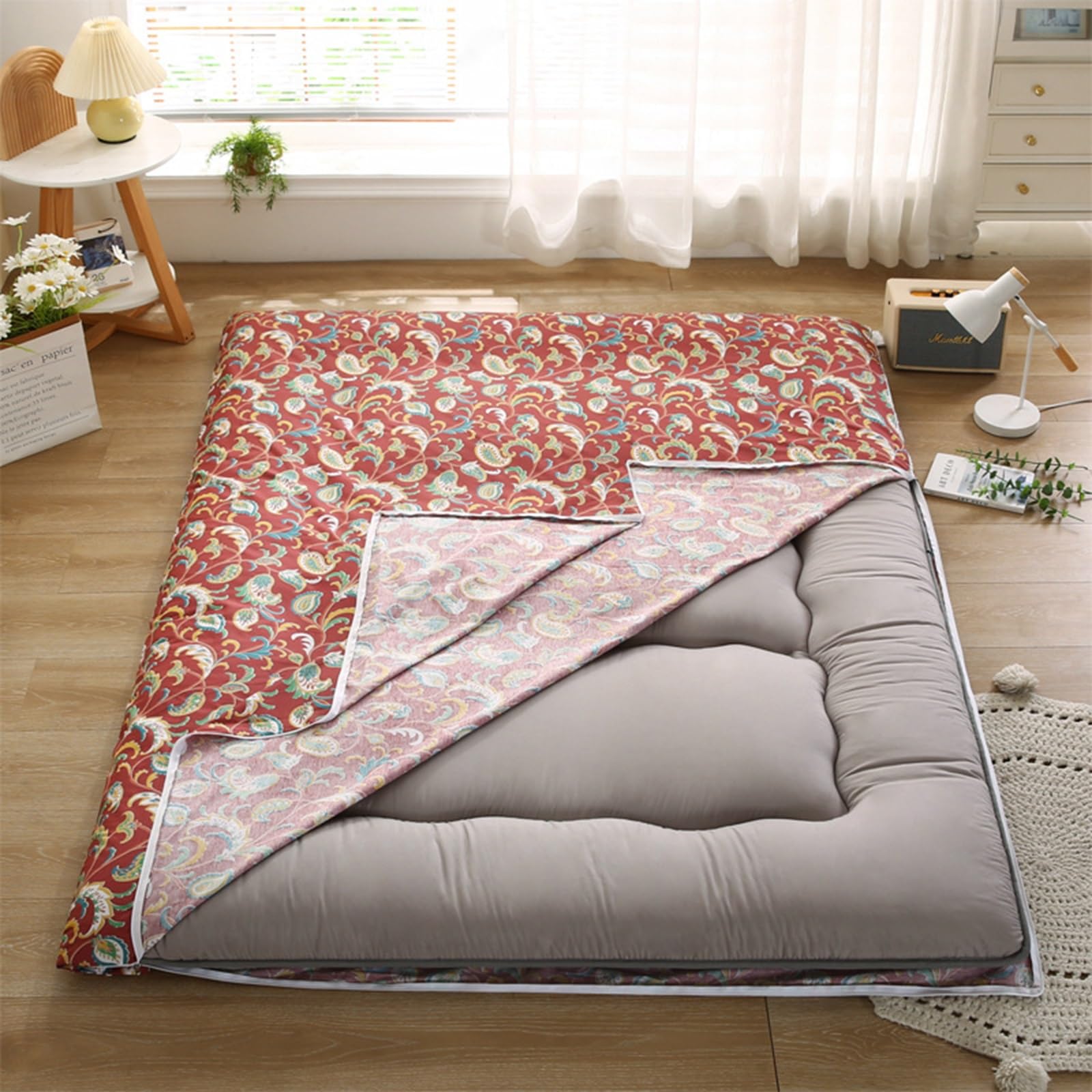 Funda de futón de algodón 100% lavable para cama individual estilo japonés 1