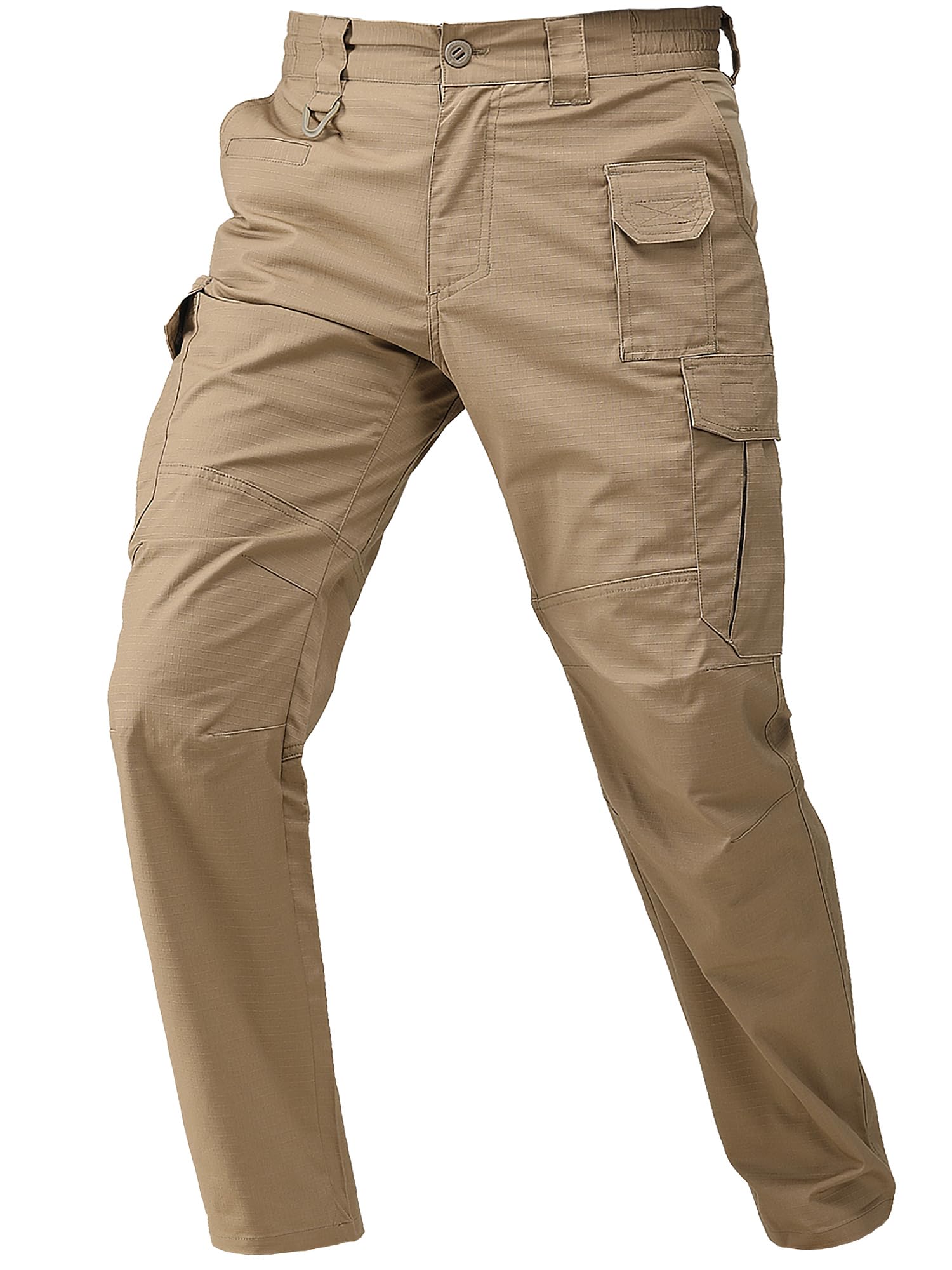 Mens Stretch Ripstop Cargo Work Pants Tactical Lightweight Water Resistant Hiking Pants with 8 Pockets