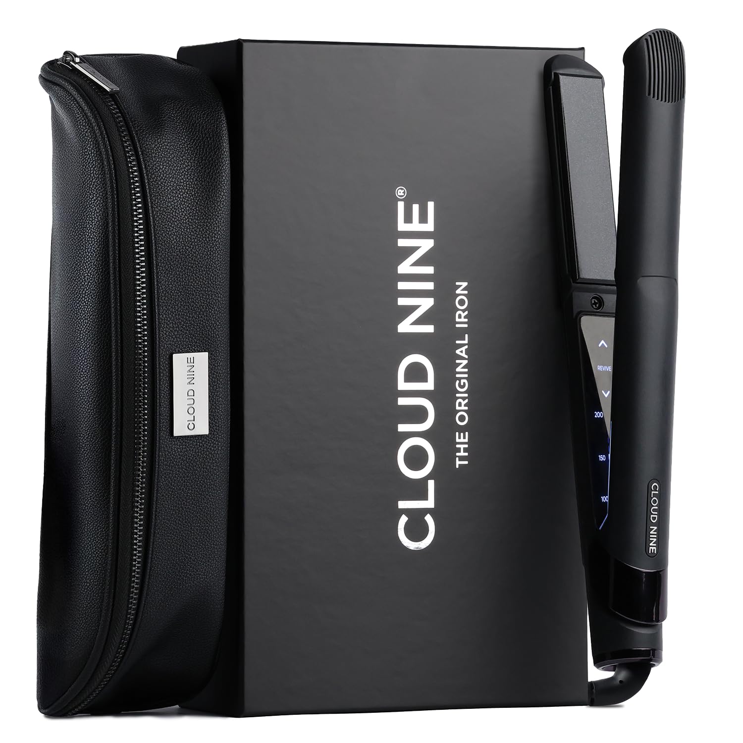 Cloud Nine The Original Iron Plancha de Pelo Profesional Revive Mode, Negro | 11 ajustes 100-200°C, placas cerámicas flotantes, anti-encrespamiento, pelo liso, brillo, calor controlado, todo tipo de pelo