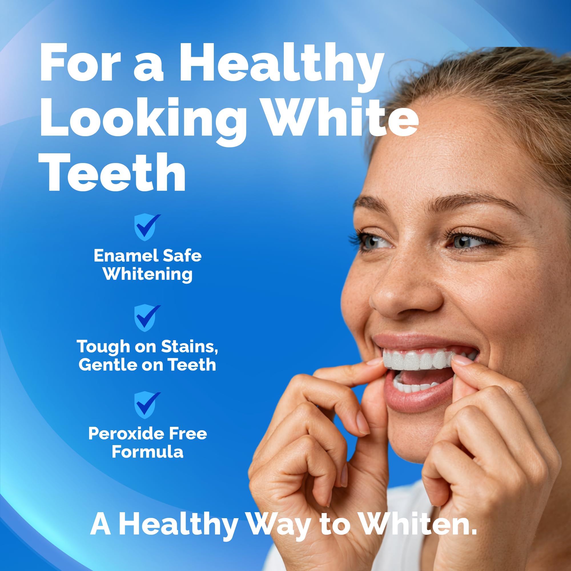 Teeth Whitening Strips for Sensitive Teeth and Gums - Peroxide Free and Enamel Safe with Coconut Oil for Whiter Teeth - 7-Day Treatment White Strips with Non-Slip and Dry-Strip Technology