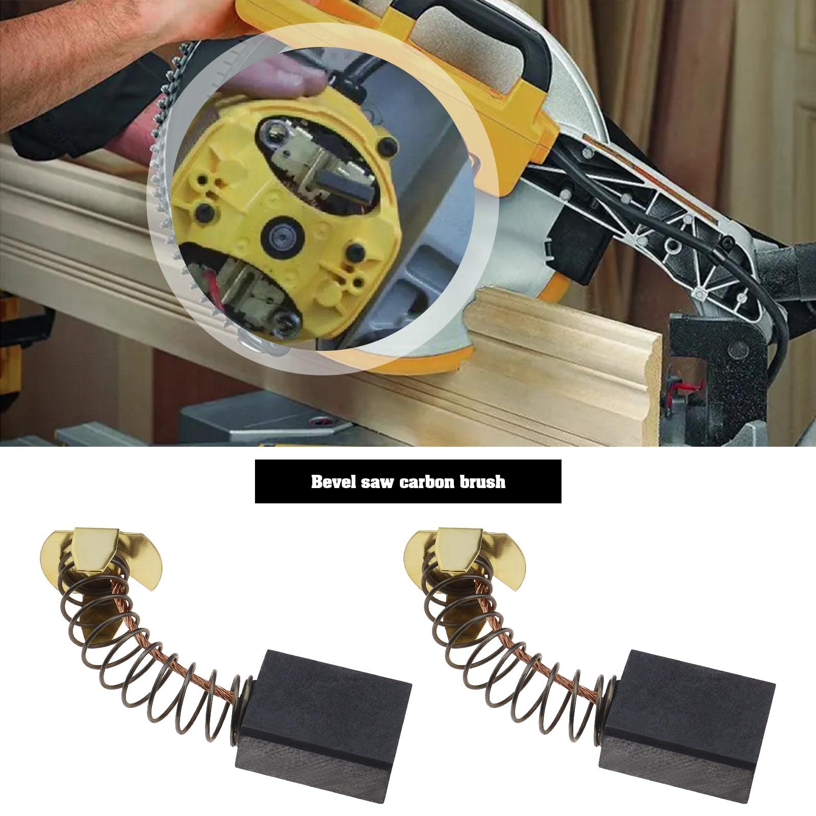 4 Piezas Repuesto de Escobillas de Carbón Compatible con Güde GRK 250/300 Sierra Ingletadora Accesorios de Herramientas Eléctricas 6,5x13,5x17mm