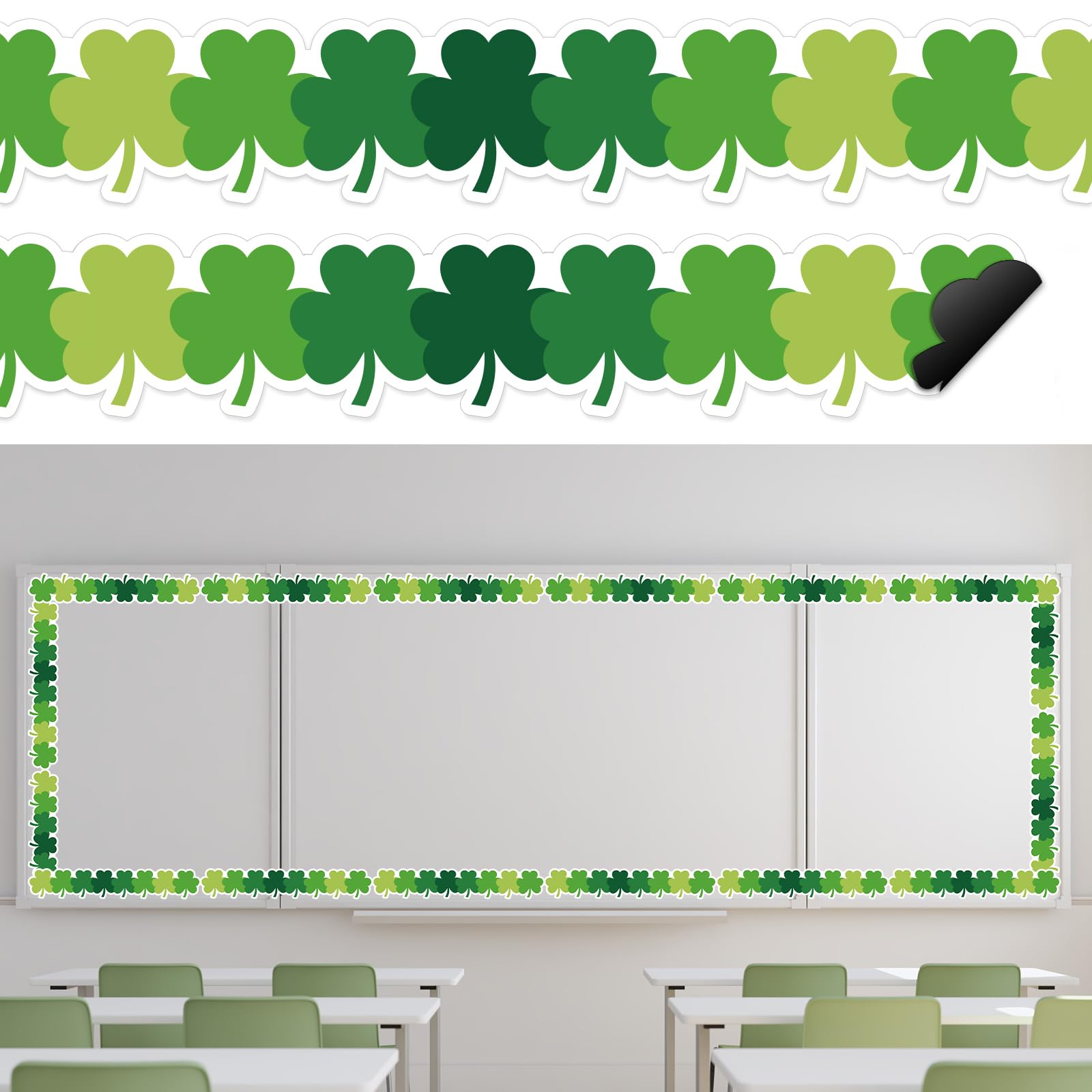 Classroom Decoration 24-Pack Magnetic Bulletin Board Borders - Colorful ...