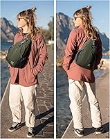 Vista 38 de Waterfly - Mochila cruzada tipo bandolera para viajes y caminatas, bolsa de pecho, Gris, talla única