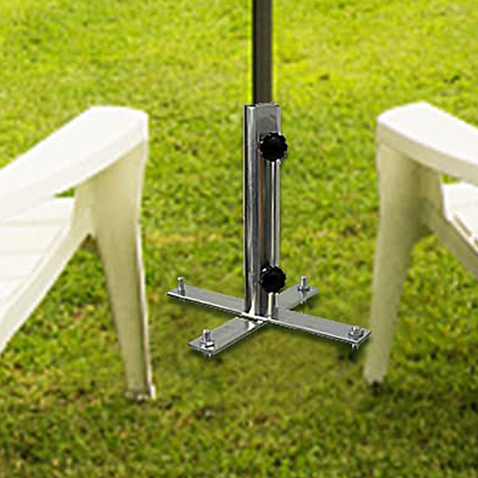Podstawa parasola plażowego, 4 metalowe słupki dla stabilności, kotwica piaskowa do użytku na zewnątrz, idealna do ogrodu, basenu, patio, trawnika i letnich wakacji