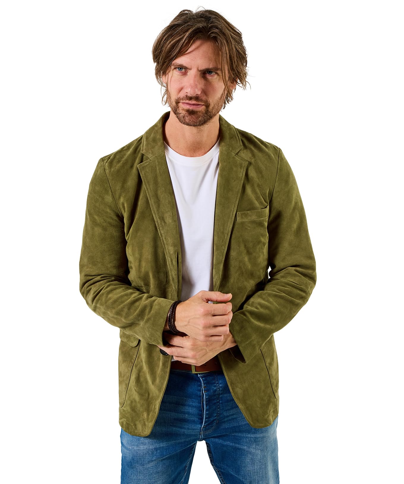 Joe Browns Men's Premium Suede Smart Blazer , Green, XXL