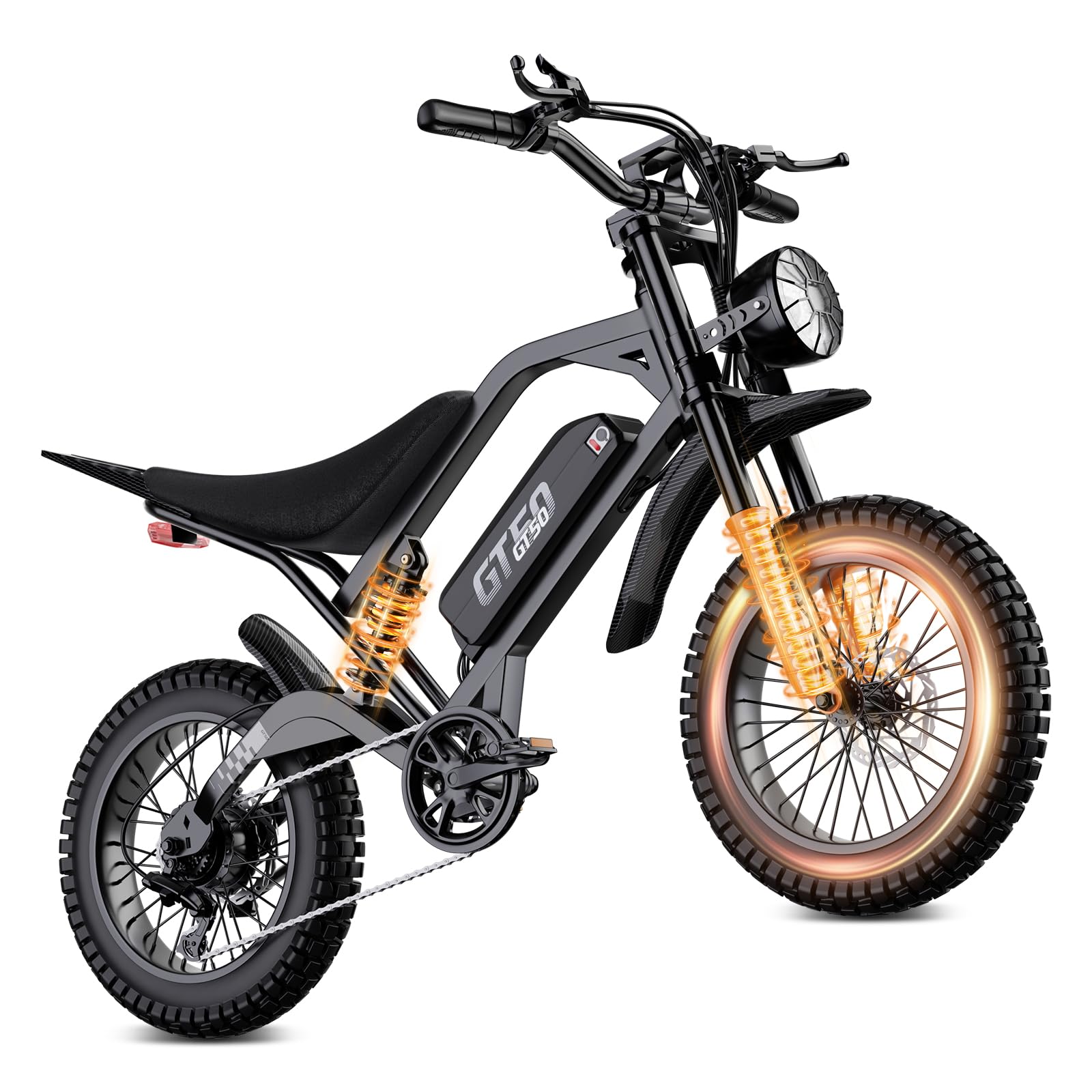 Xathquia Electric Dirt Bike for Adults Teens, 4500W Peak Motor, 48V/25Ah Battery, 37 MPH, Full Suspension Electric Motorcycle, 20" All-Terrain, Off-Road EBike - vehicles | Mubboo