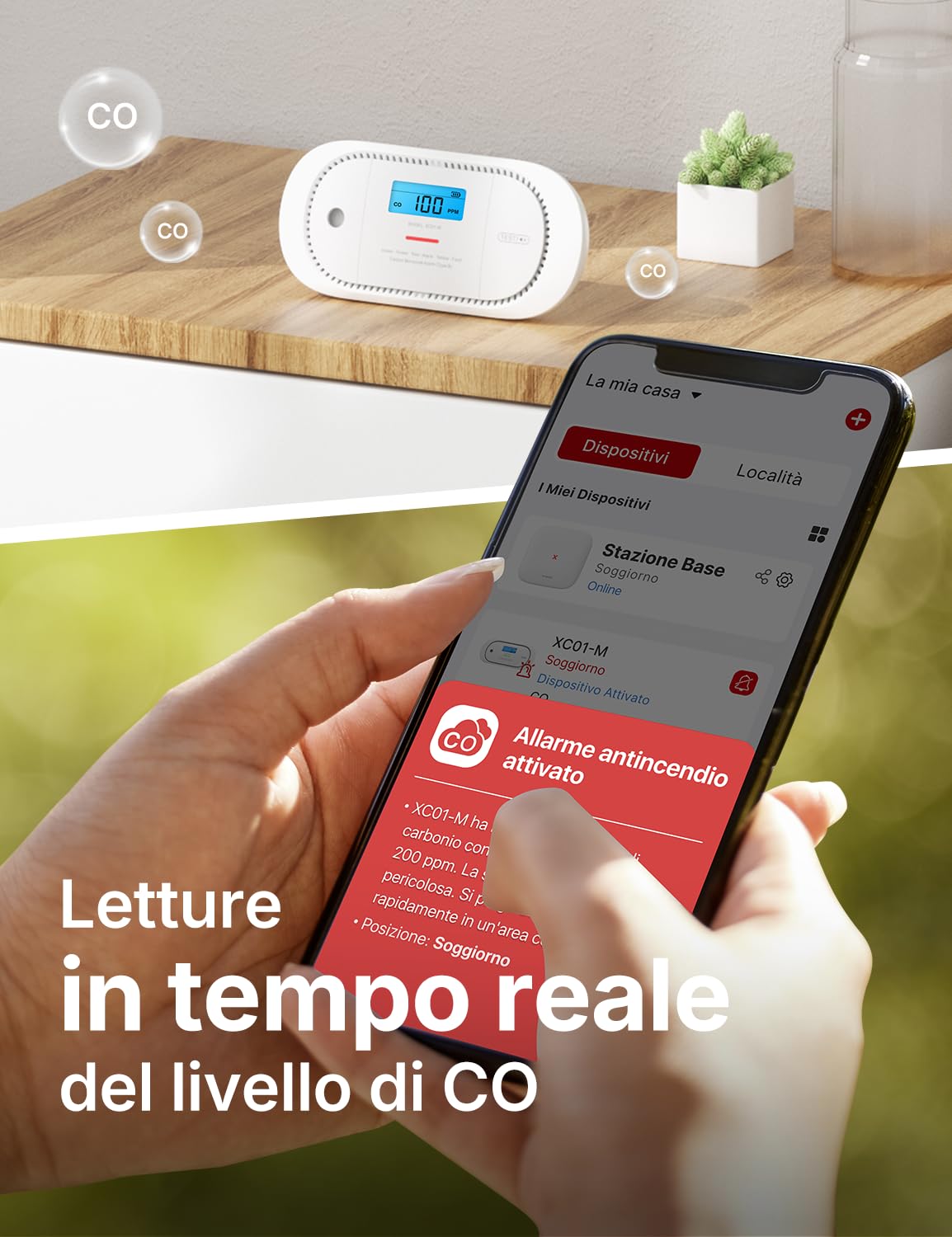 X-Sense Il rilevatore di monossido di carbonio funziona con la stazione base SBS50, dispone di un display digitale LCD, una batteria sostituibile, rilevatore di CO con memoria di picco, confezione da