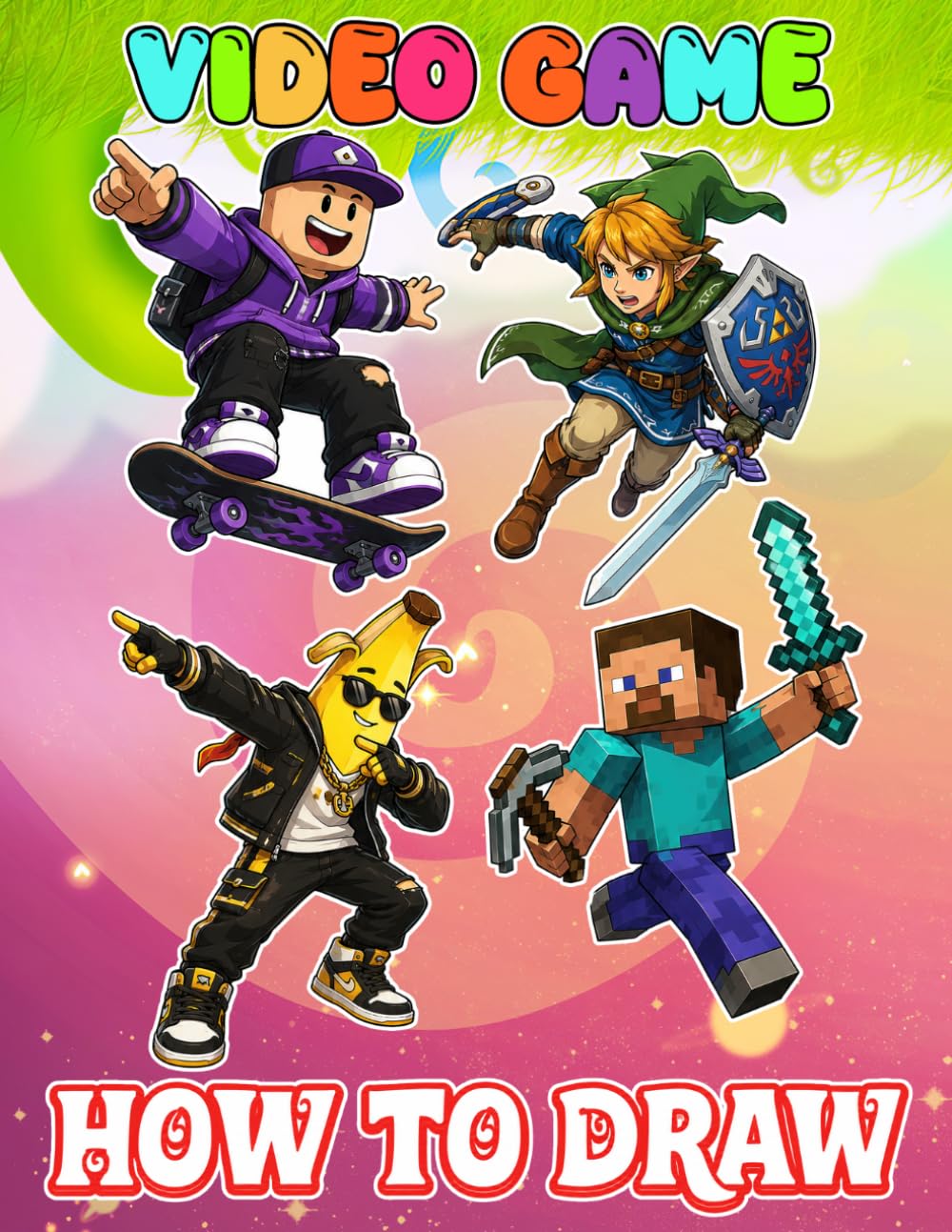 How to Draw Video Game + Coloring Pages: Learn How to Draw Cute Character Step-by-Step For Beginners Ages 4-8, 9-12 Unofficial Book, Draw and Color ... Occasion in Work Office, Home, School, Event
